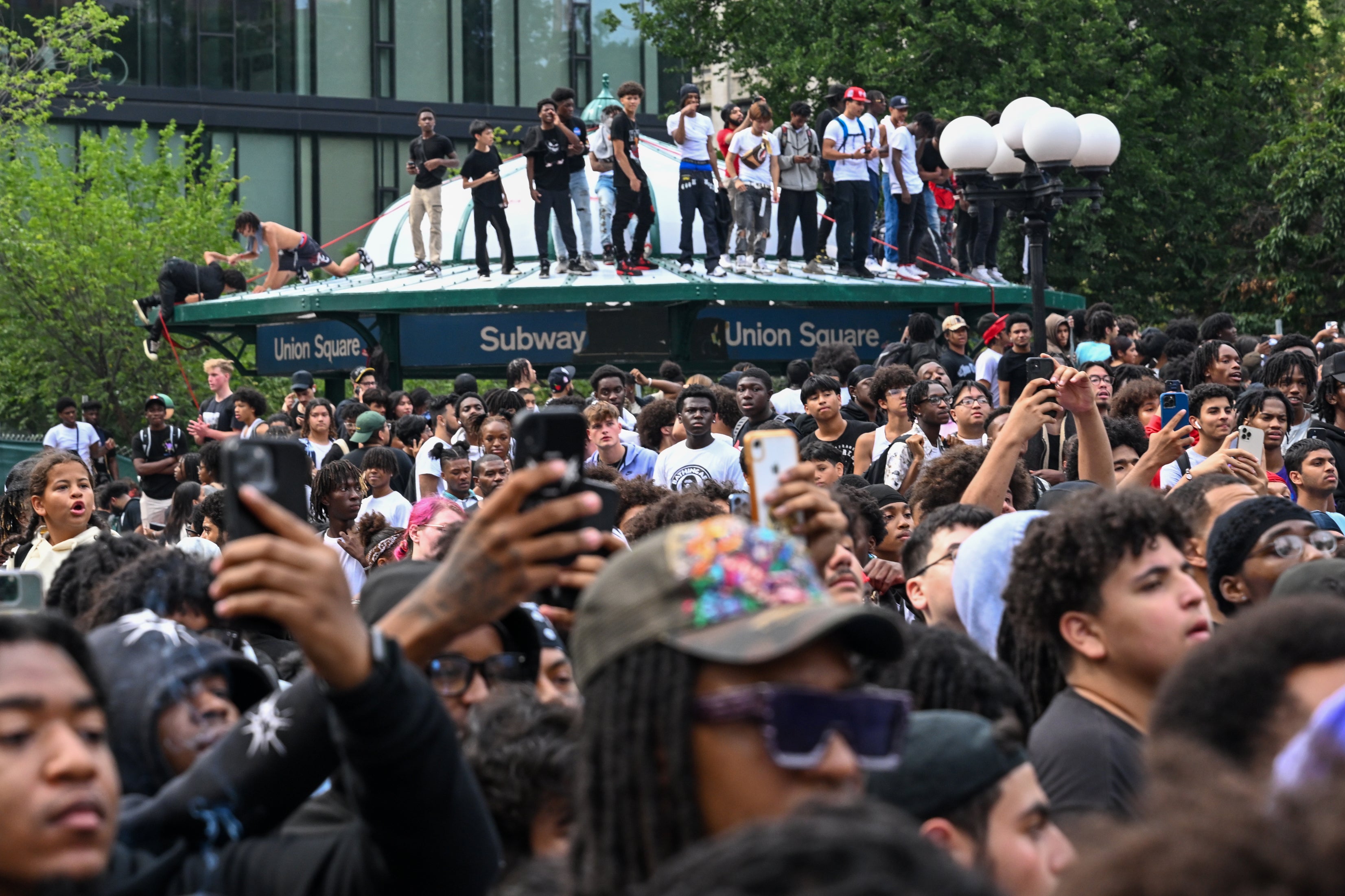 Huge crowds turned out for the giveaway in Manhattan’s Union Square