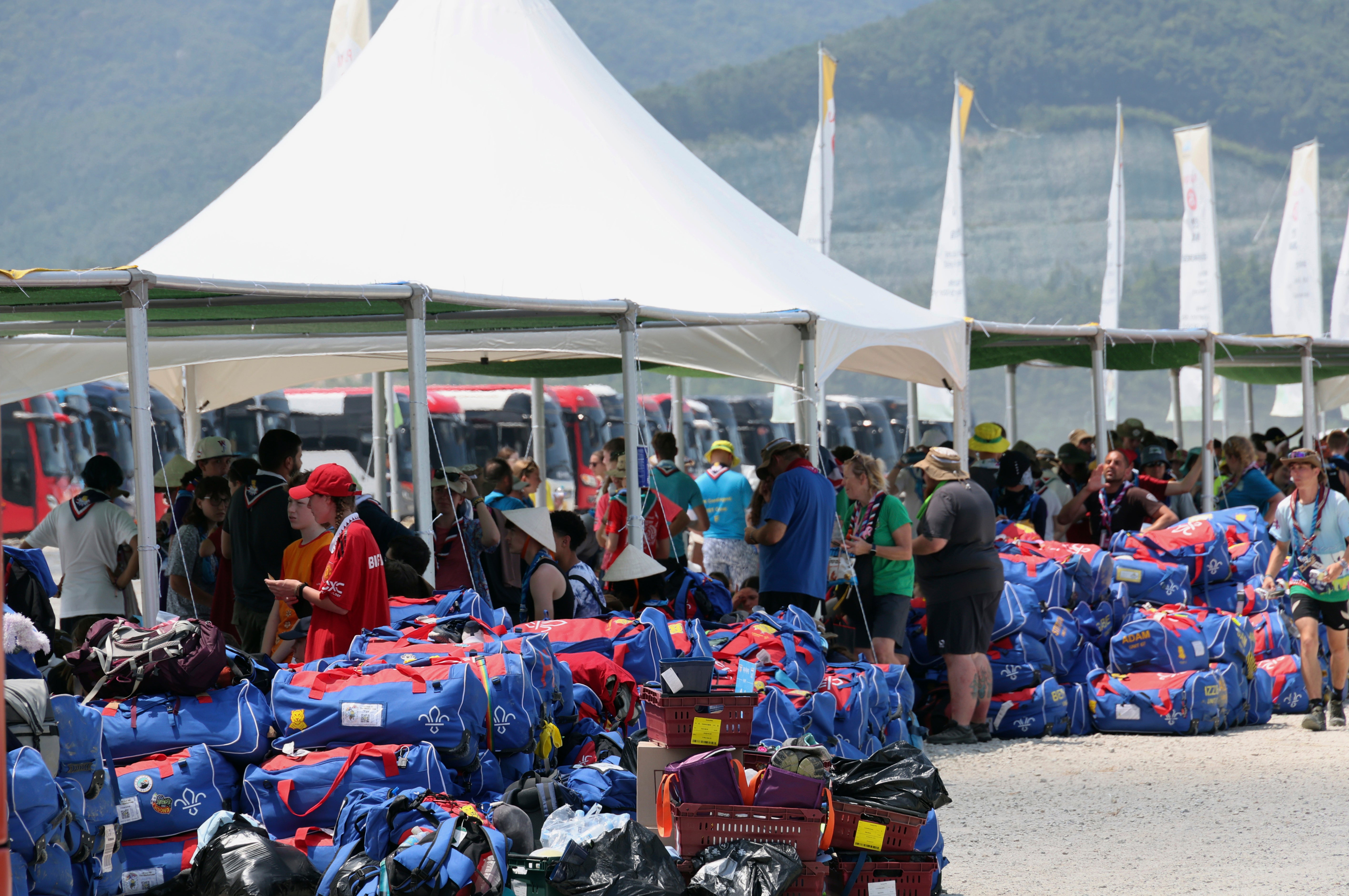 British scouts gather to leave the site