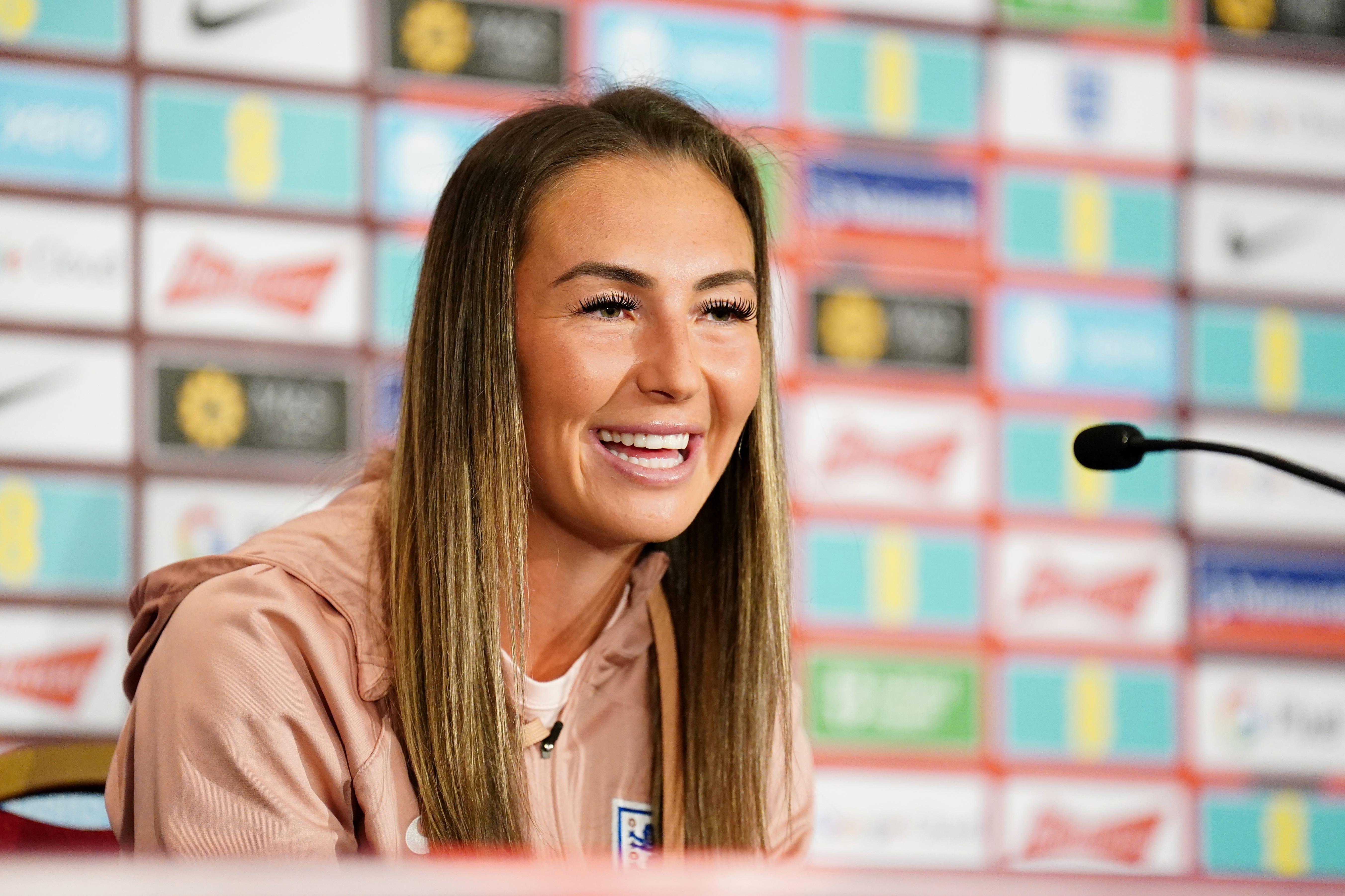 Katie Zelem speaks to the media ahead of England’s last-16 clash with Nigeria (Zac Goodwin/PA)