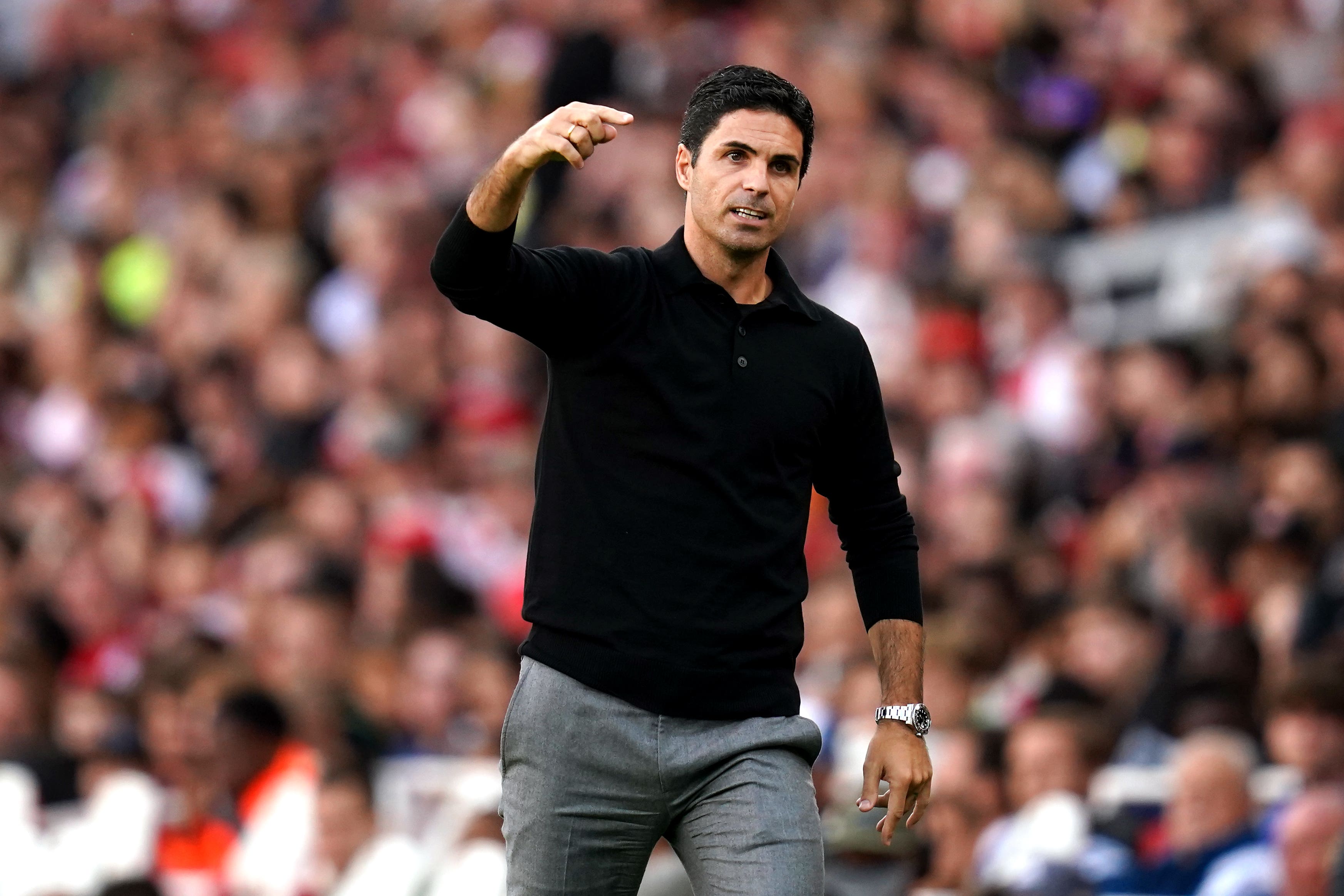 Mikel Arteta’s Arsenal face Manchester City in the Community Shield on Sunday (John Walton/PA).