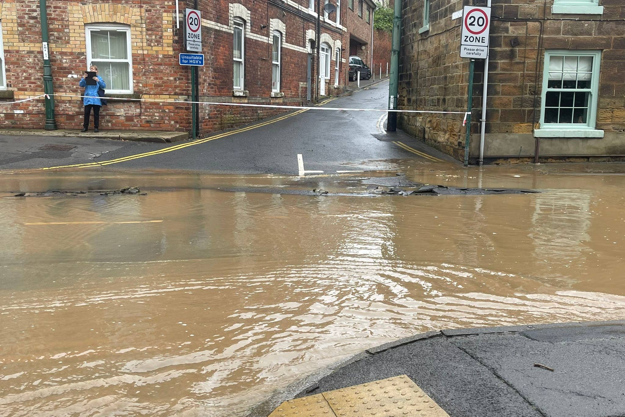 Local resident Paul Jones-King said he is feeling ‘angry and really frustrated’ after flooding hit his town in North Yorkshire