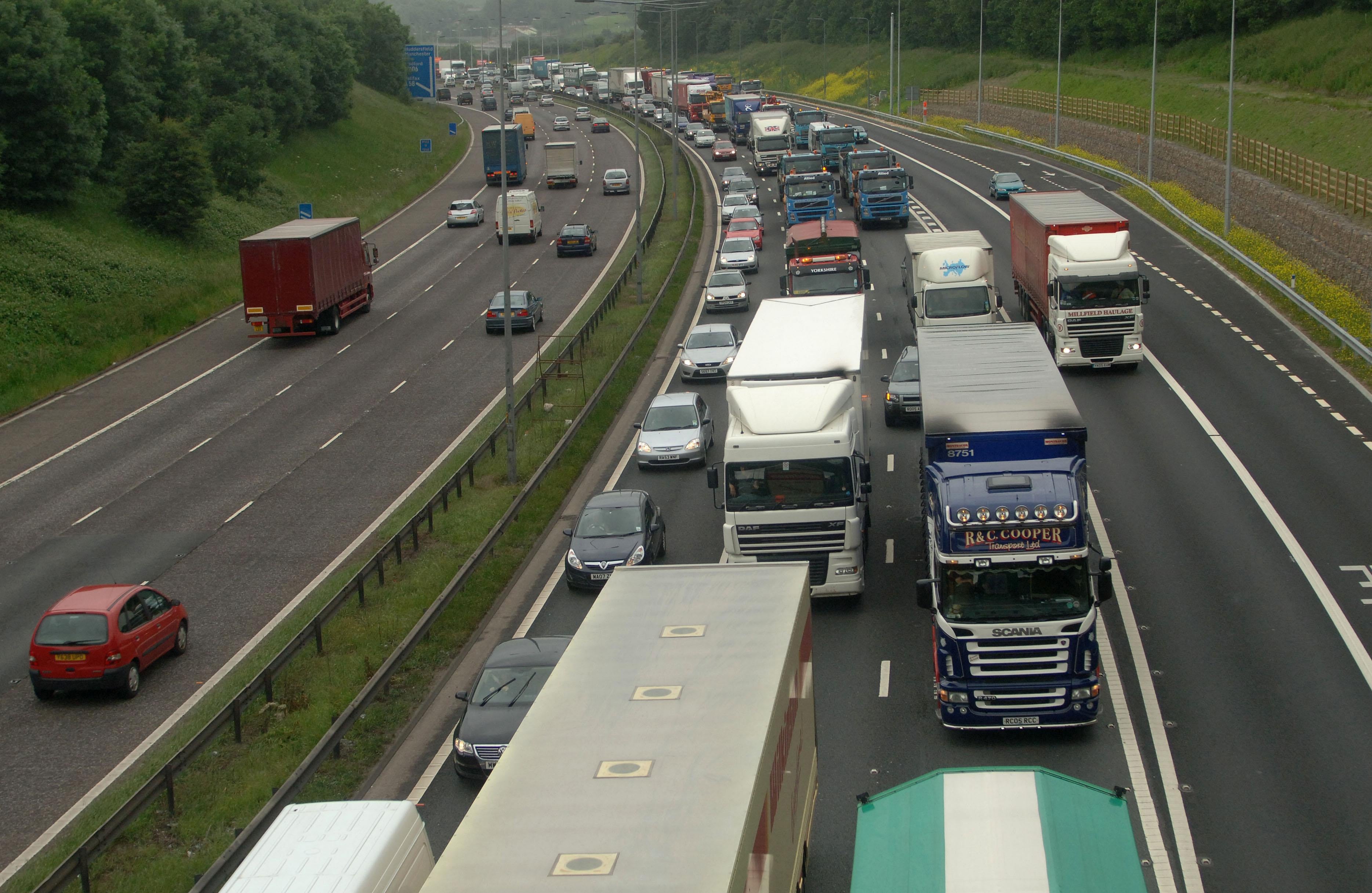 The incident took place on the M62 motorway (file photo)