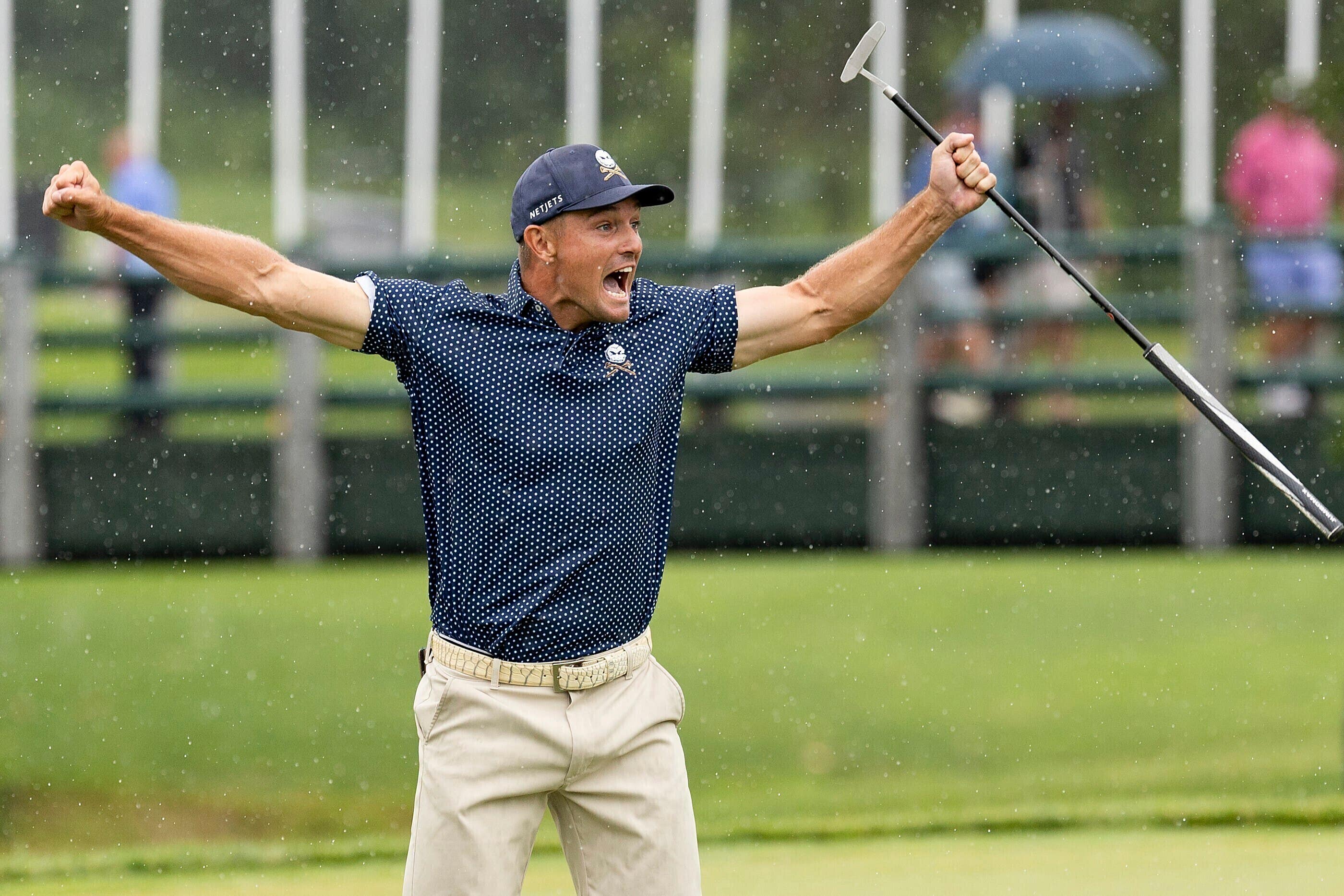 Bryson DeChambeau shot a record-breaking 58 to win the LIV Golf Greenbrier title (Scott Taetsch/AP).