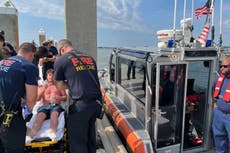 Man rescued after spending two days lost at sea in partially sunken boat