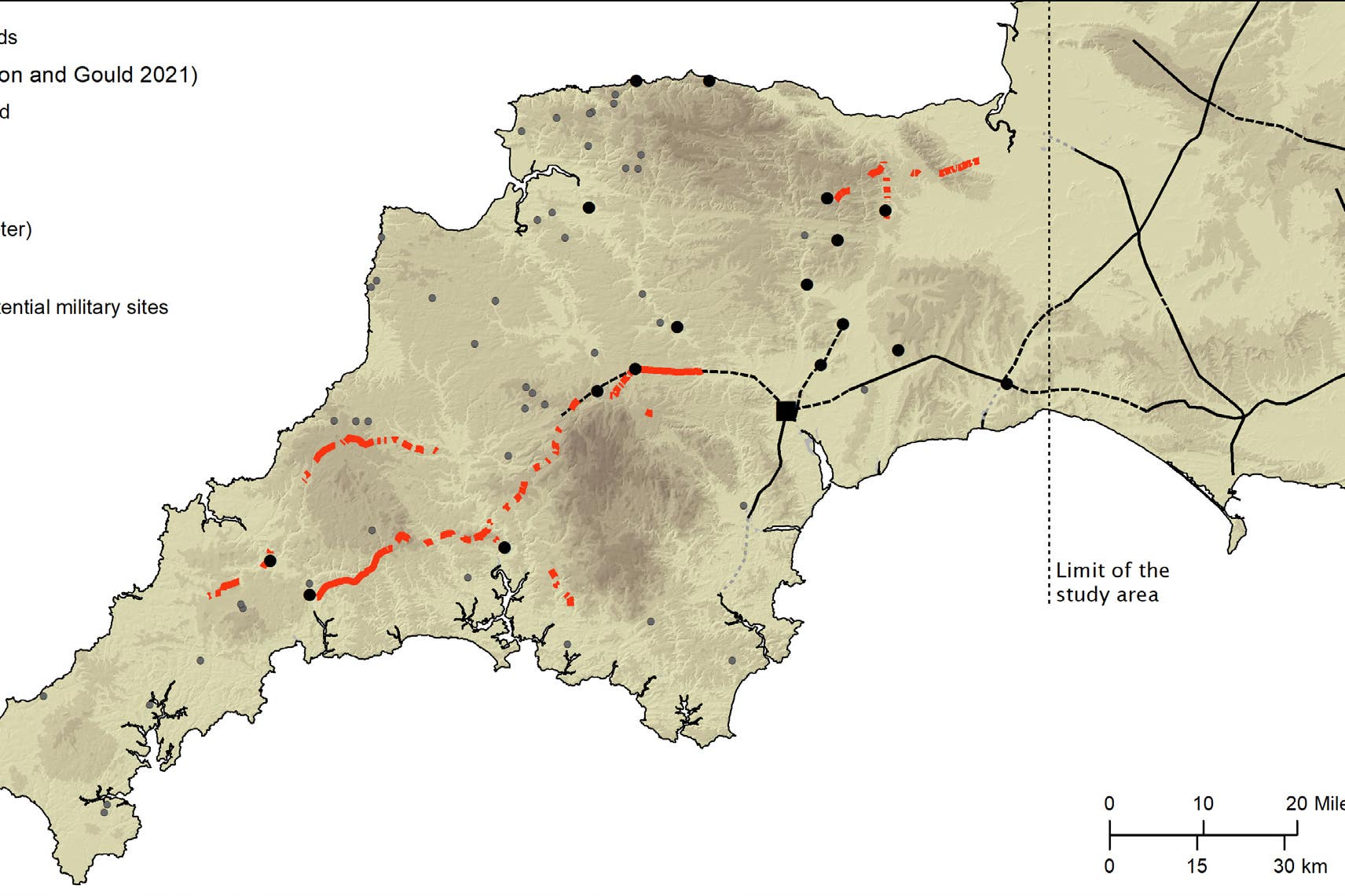 Archeologists at the University of Exeter used laser scans to identify new sections of a Roman road network in Devon and Cornwall (University of Exeter/PA)