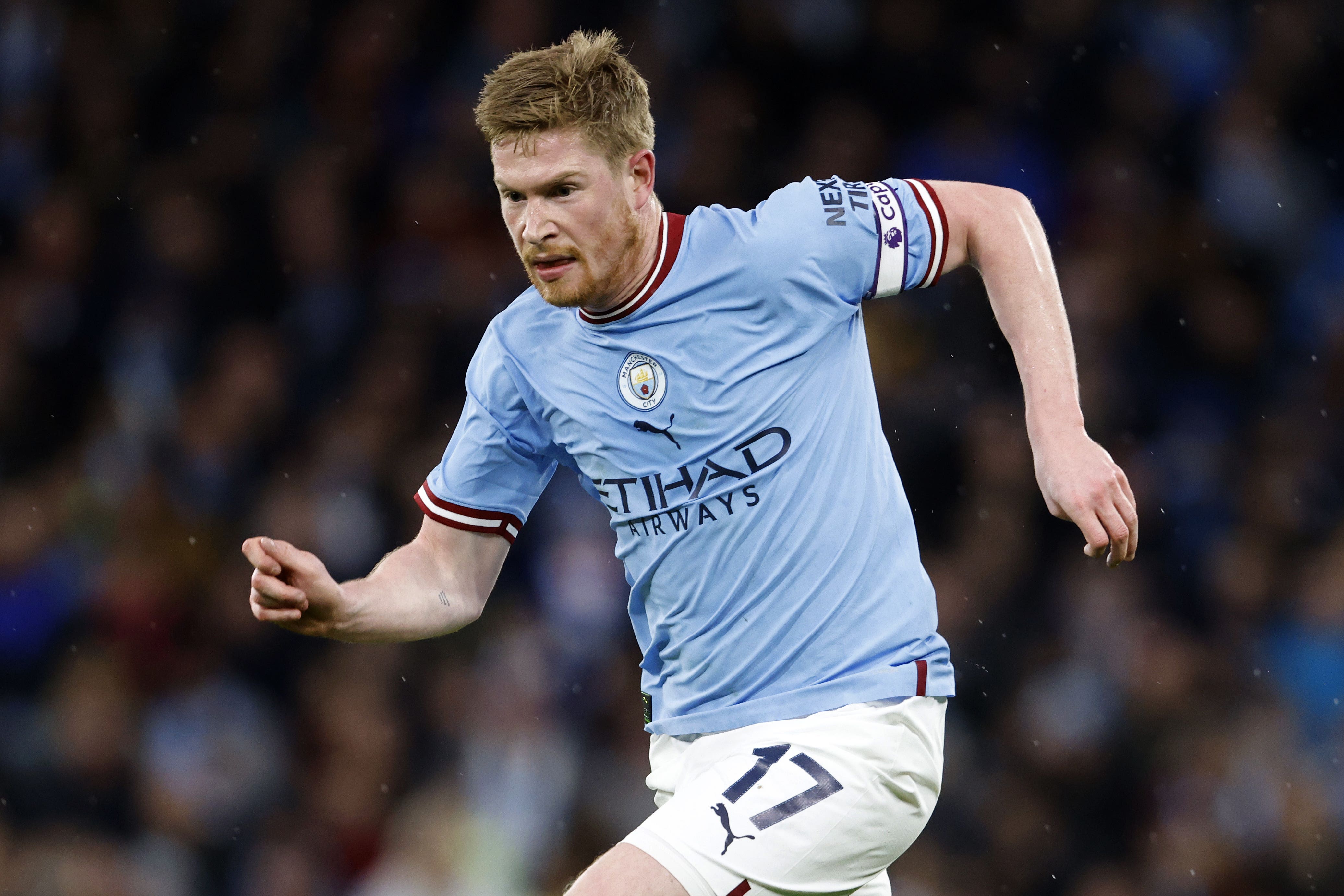 Kevin De Bruyne returned from a hamstring injury at the Community Shield. (Richard Sellers/PA)