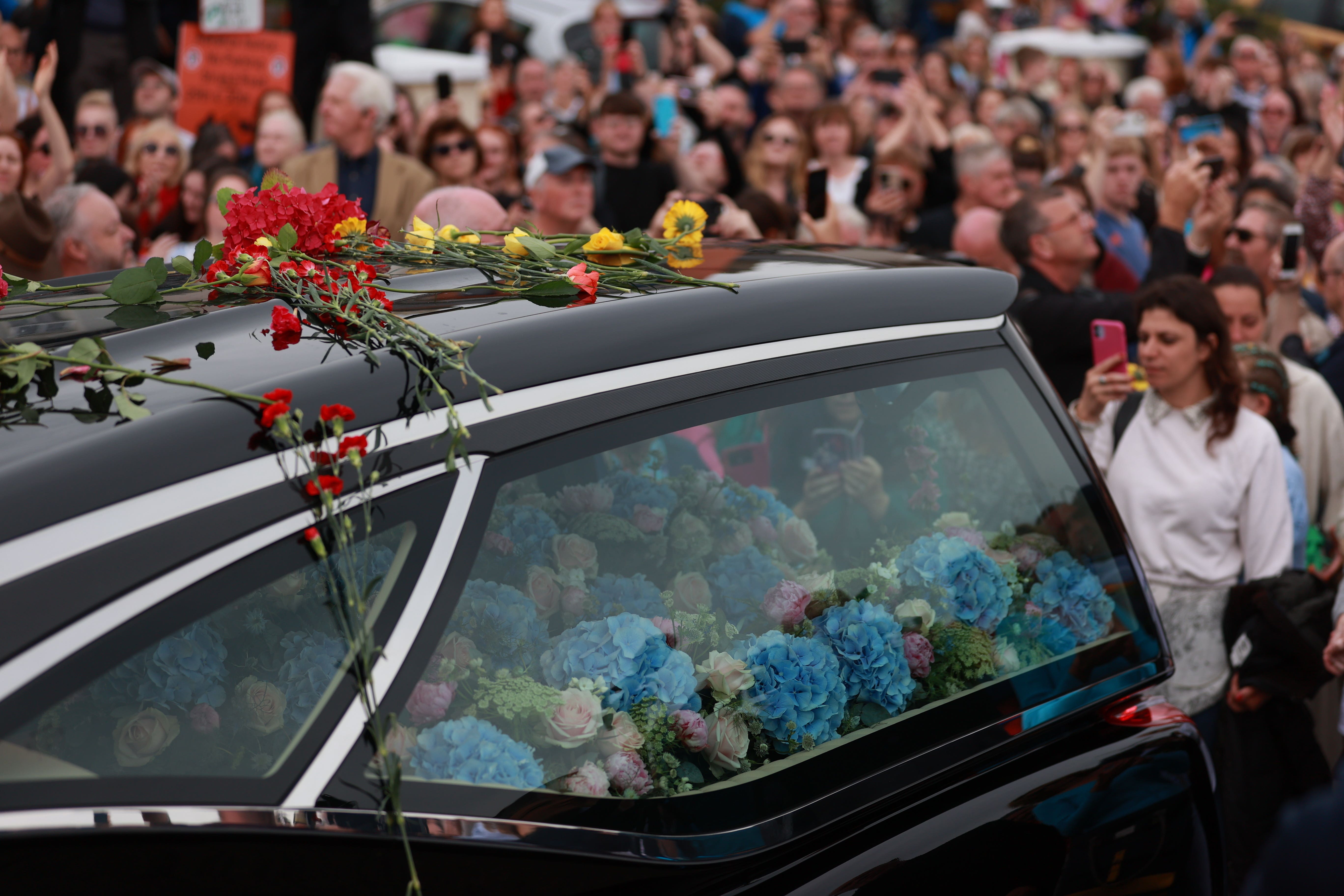 Sinead O’Connor’s hearse (Liam McBurney/PA)