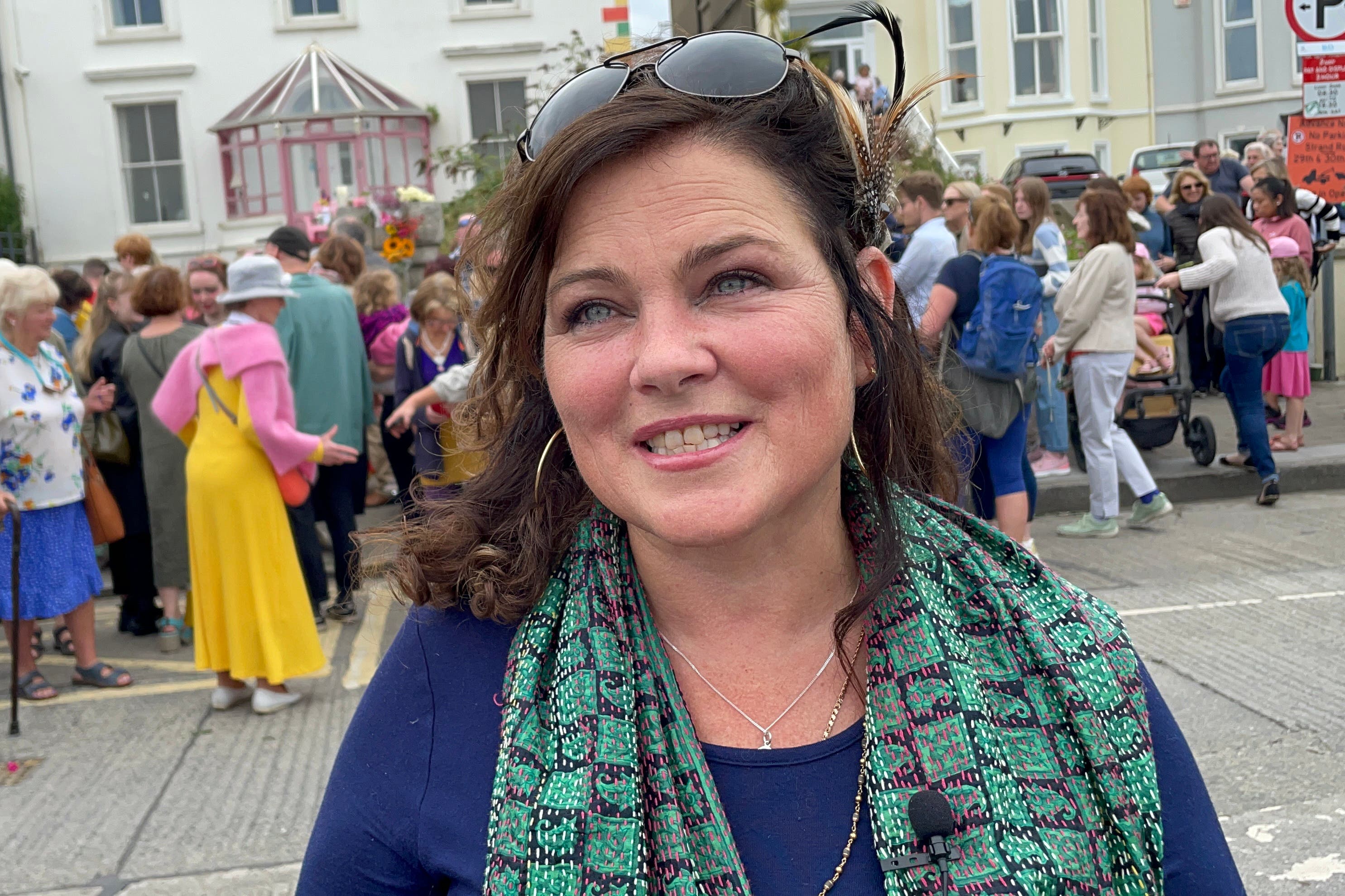 Karnamrita Dasi from San Francisco flew to Ireland for Sinead O’Connor’s funeral procession (Rebecca Black/PA)