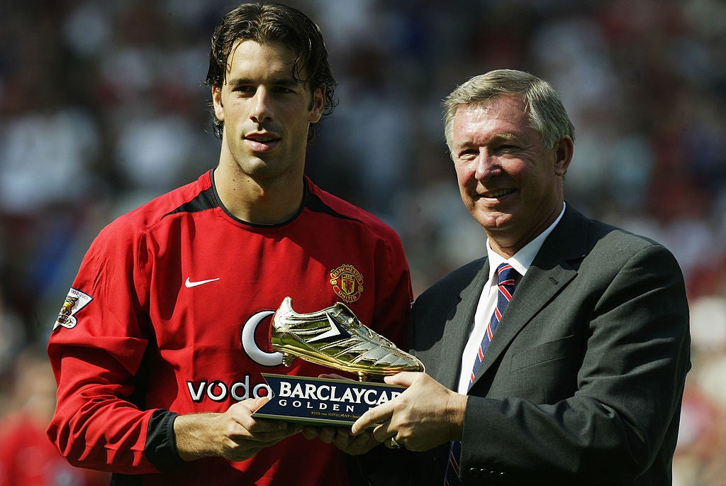 Ruud van Nistelrooy was unable to help Man United achieve the mythical four in a row