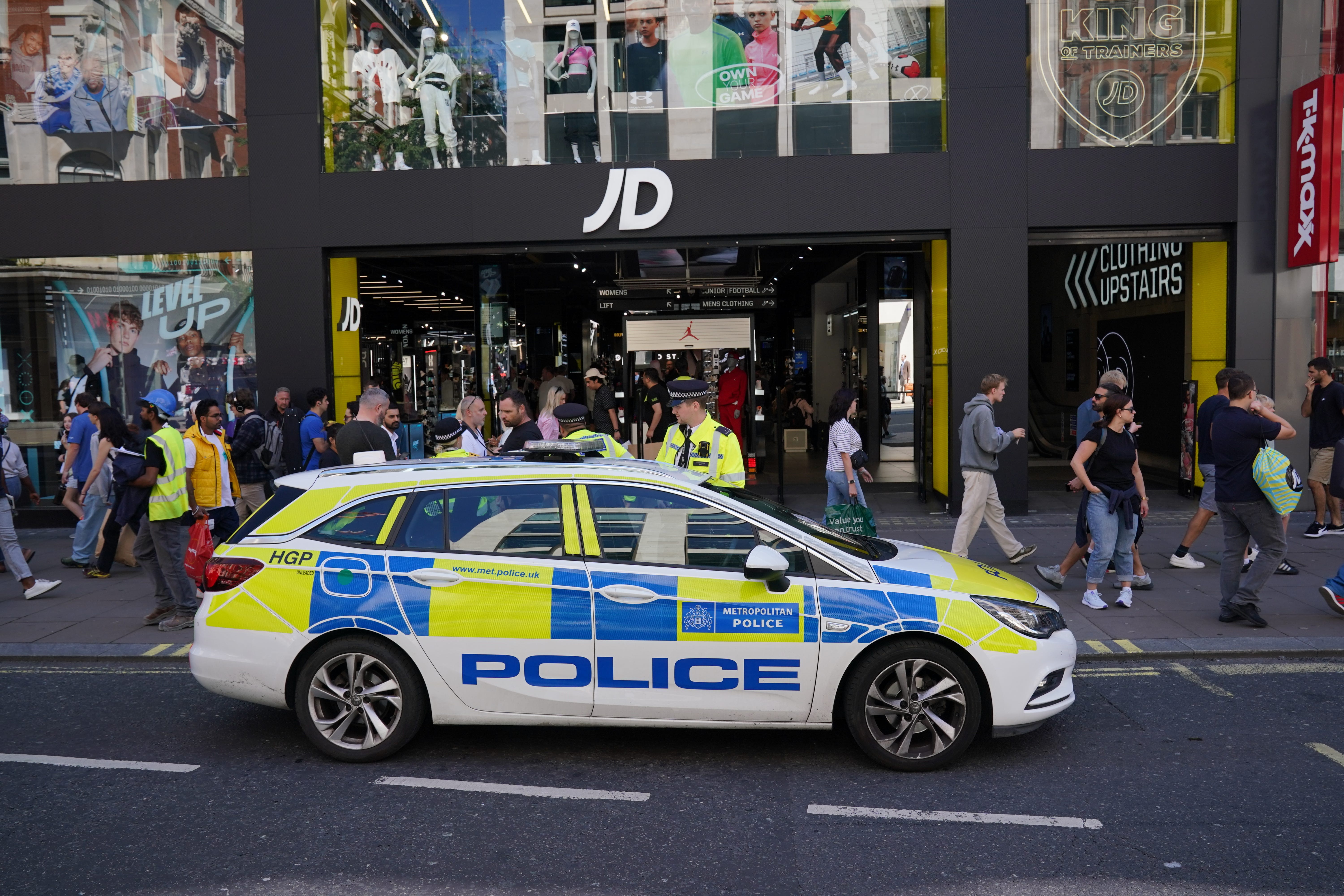 A social media post had called for followers to ‘rob JD Sports’ (Jonathan Brady/PA)