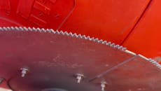 Up-close look at buoys with saw-like barbed metal used in Rio Grande