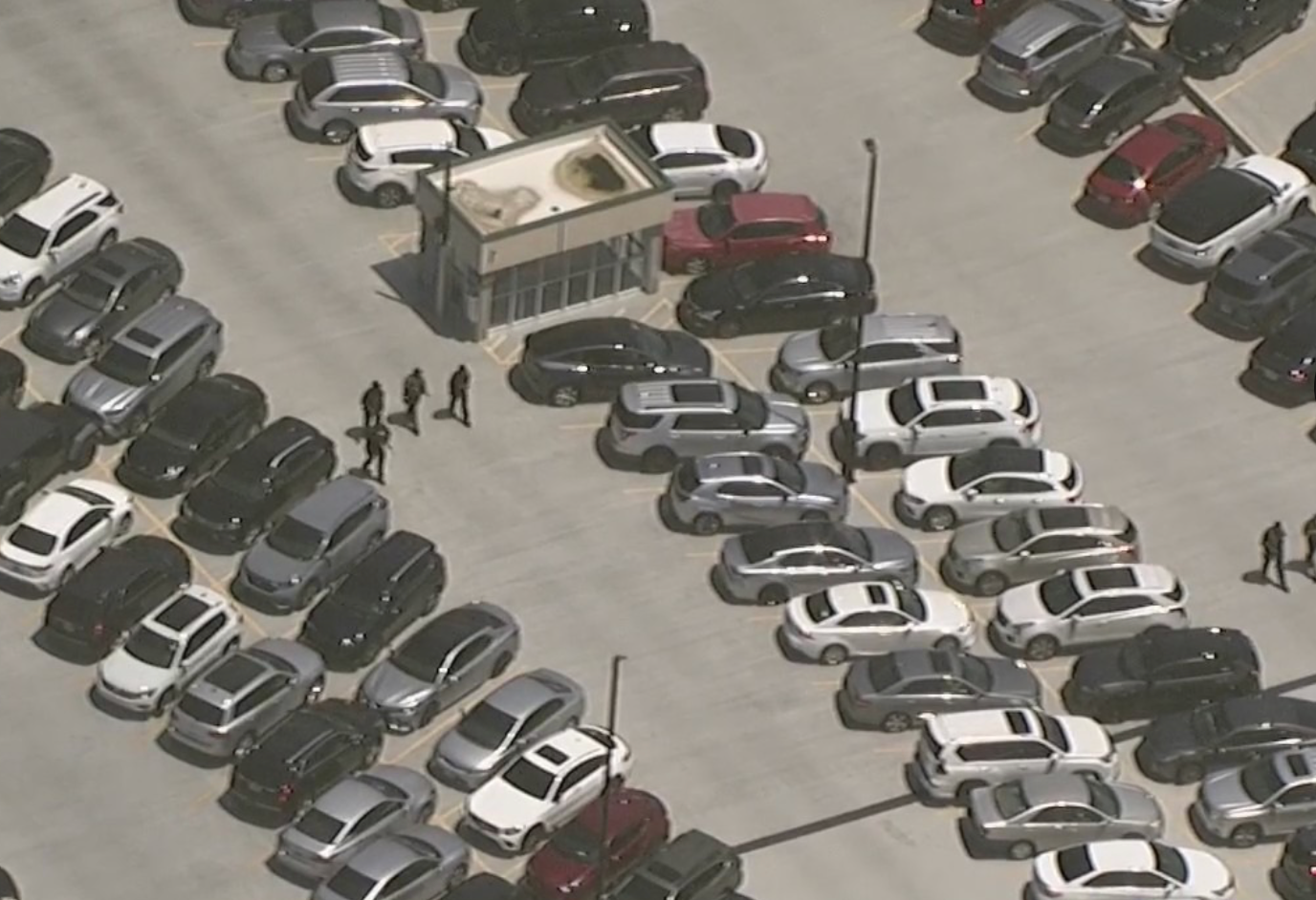 Armed police at the scene of a shooting at Grady Hospital in Atlanta