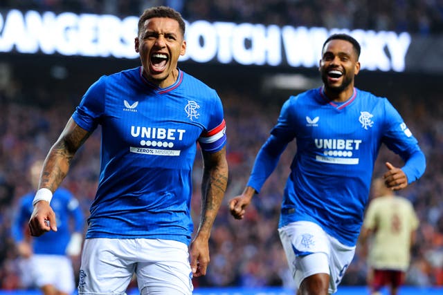 <p>Rangers captain James Tavernier nets penalty against Servette (Steve Welsh/PA)</p>