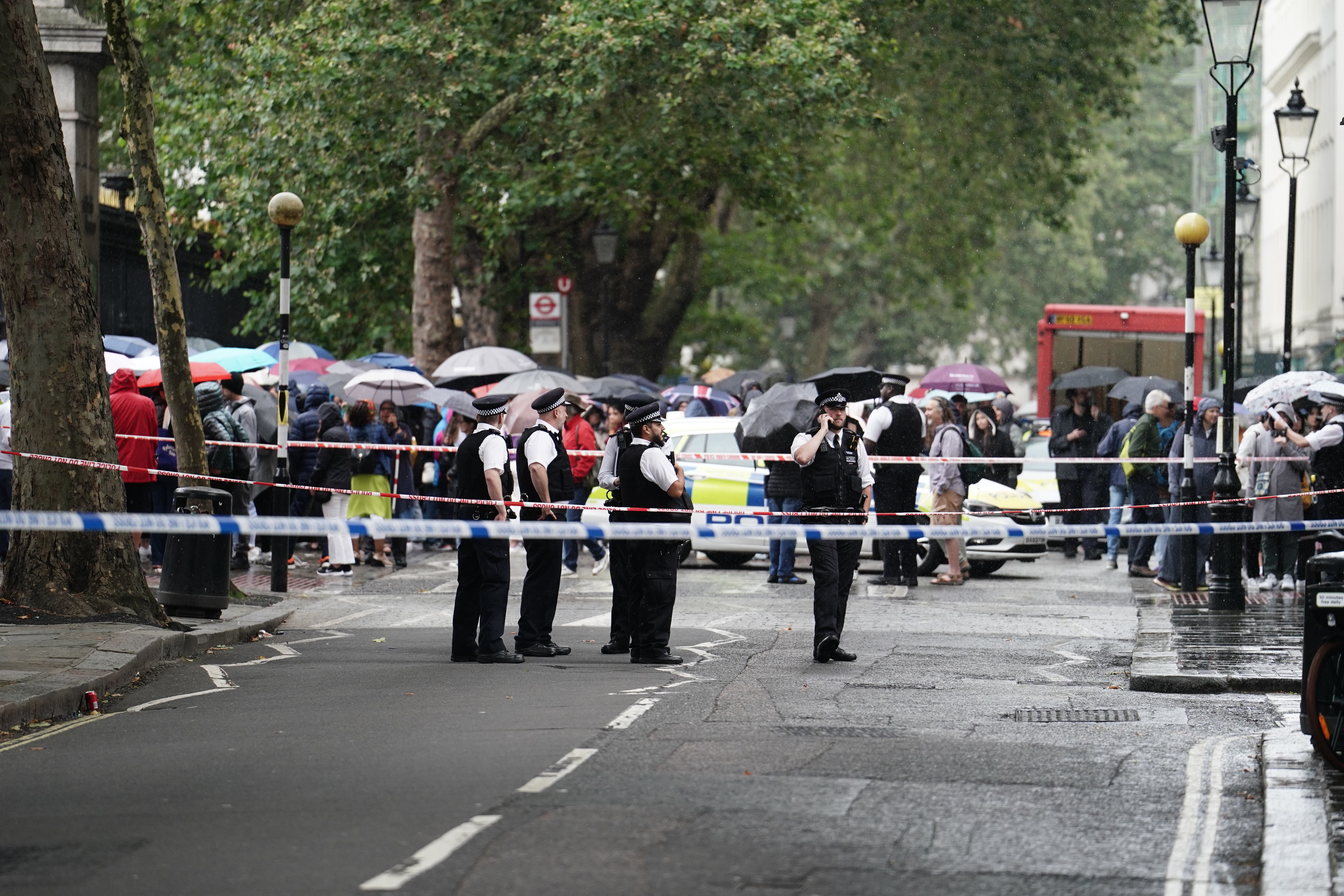 Police evacuated the area outside the famous institution (Jordan Pettitt/PA)