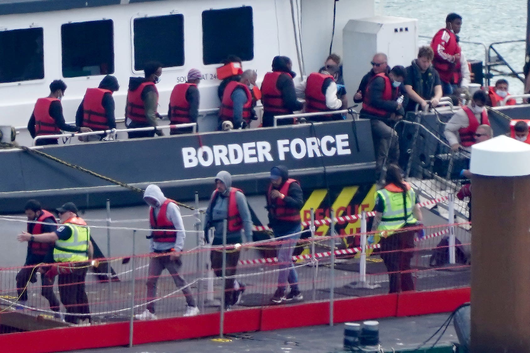 The average number of people per boat crossing the English Channel so far this year is 46 (Gareth Fuller/PA)