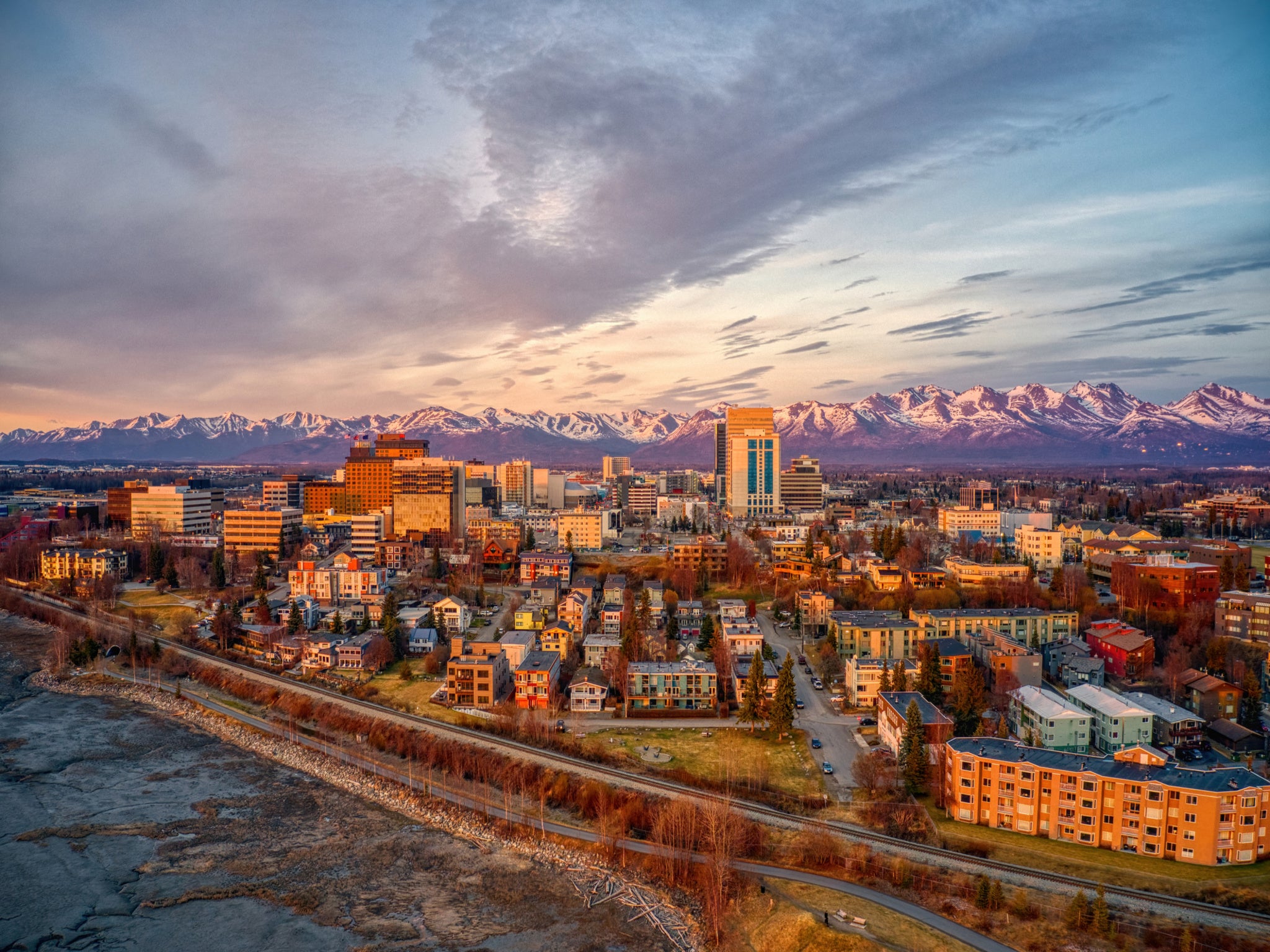 Wild mountains meet modern buildings in Alaska’s largest city