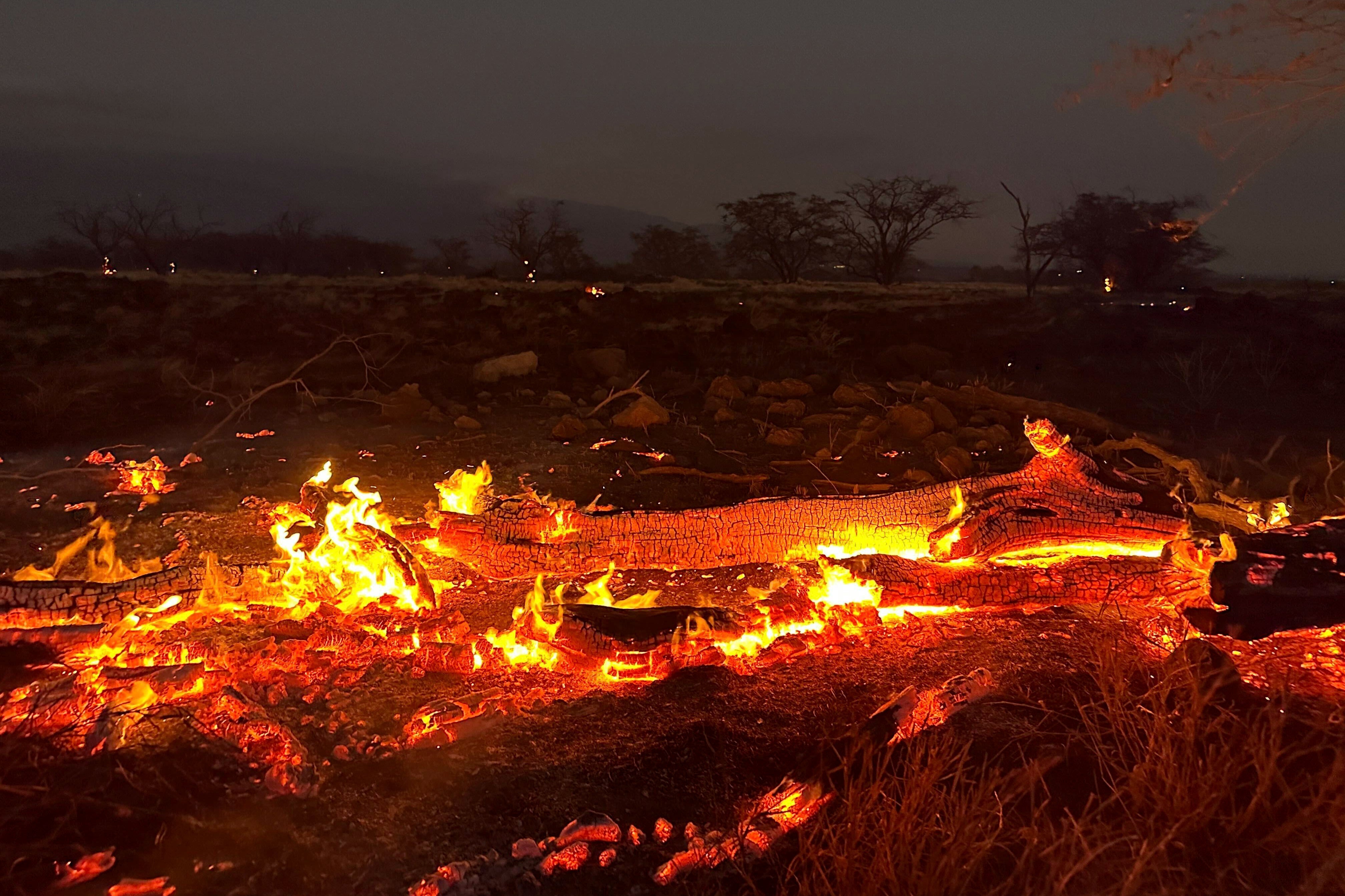 Wildfires burn in Kihei, Hawaii on Thursday 10 August