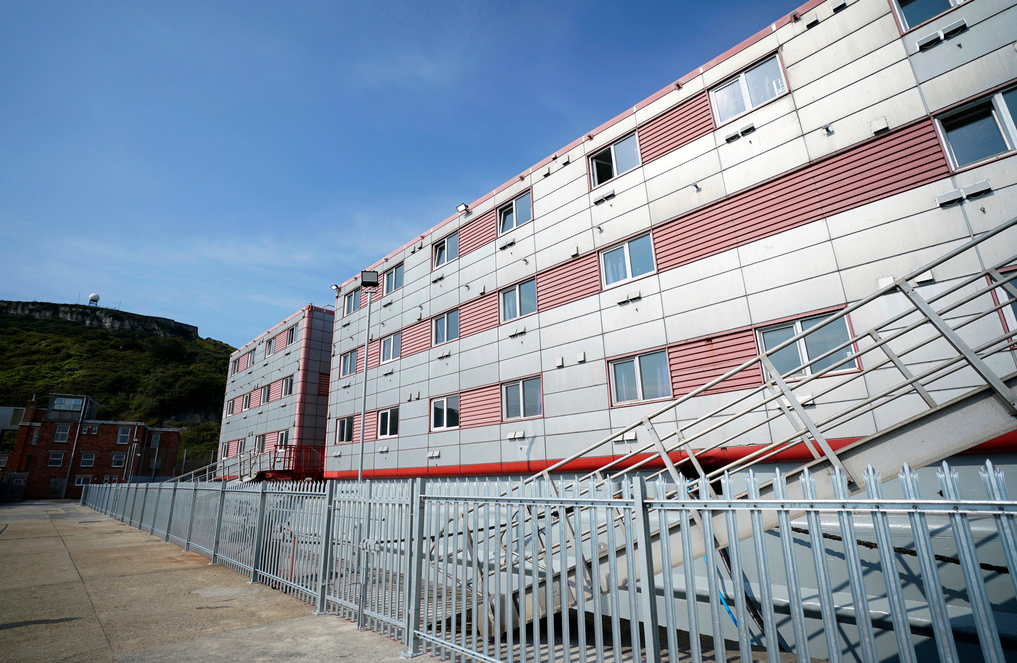 A view of the ‘Bibby Stockholm’ accommodation barge, which will house up to 500 asylum seekers