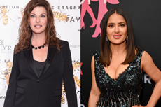 Linda Evangelista makes rare comment about co-parenting with son’s stepmother Salma Hayek
