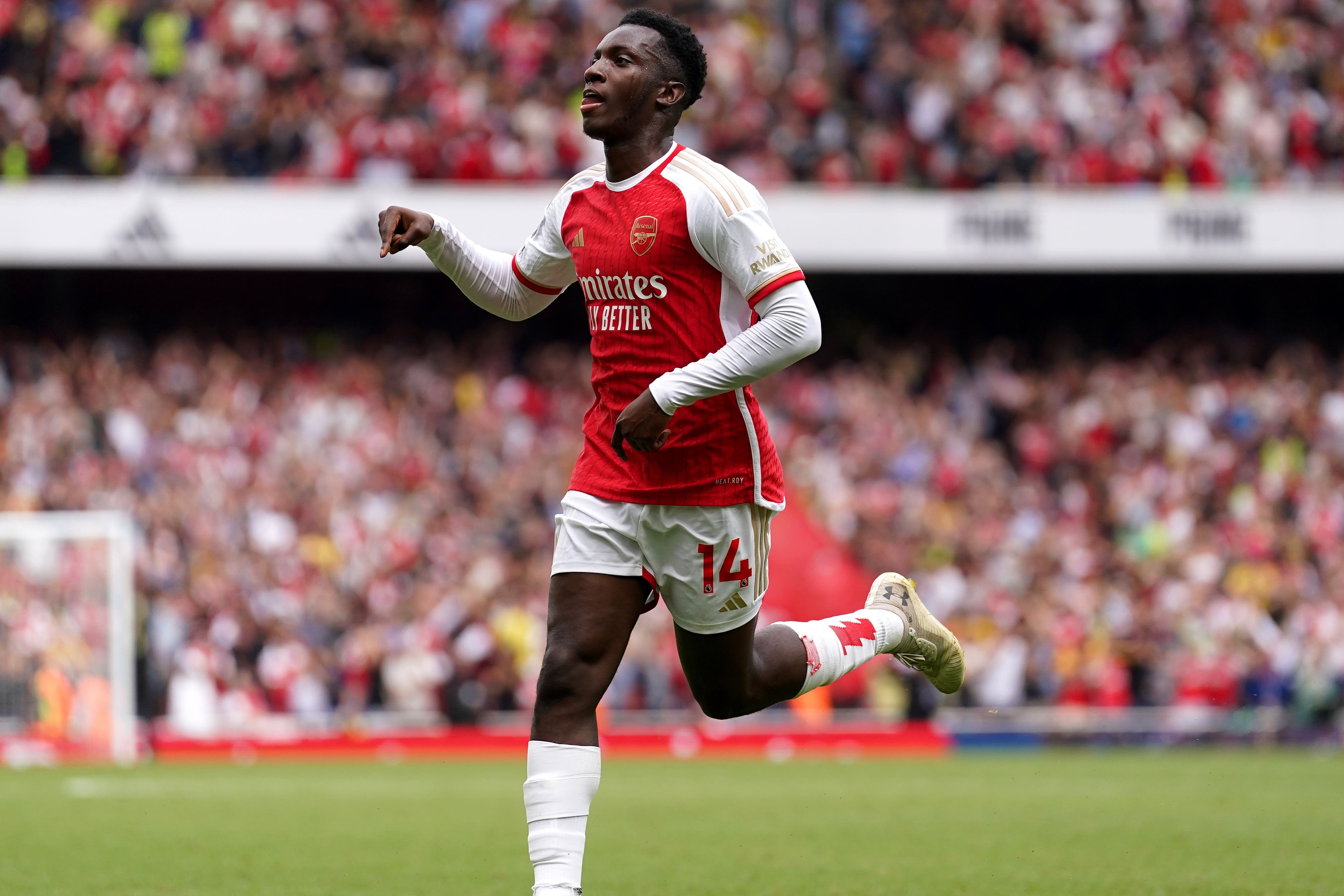 Eddie Nketiah ended his wait for a goal (Adam Davy/PA)