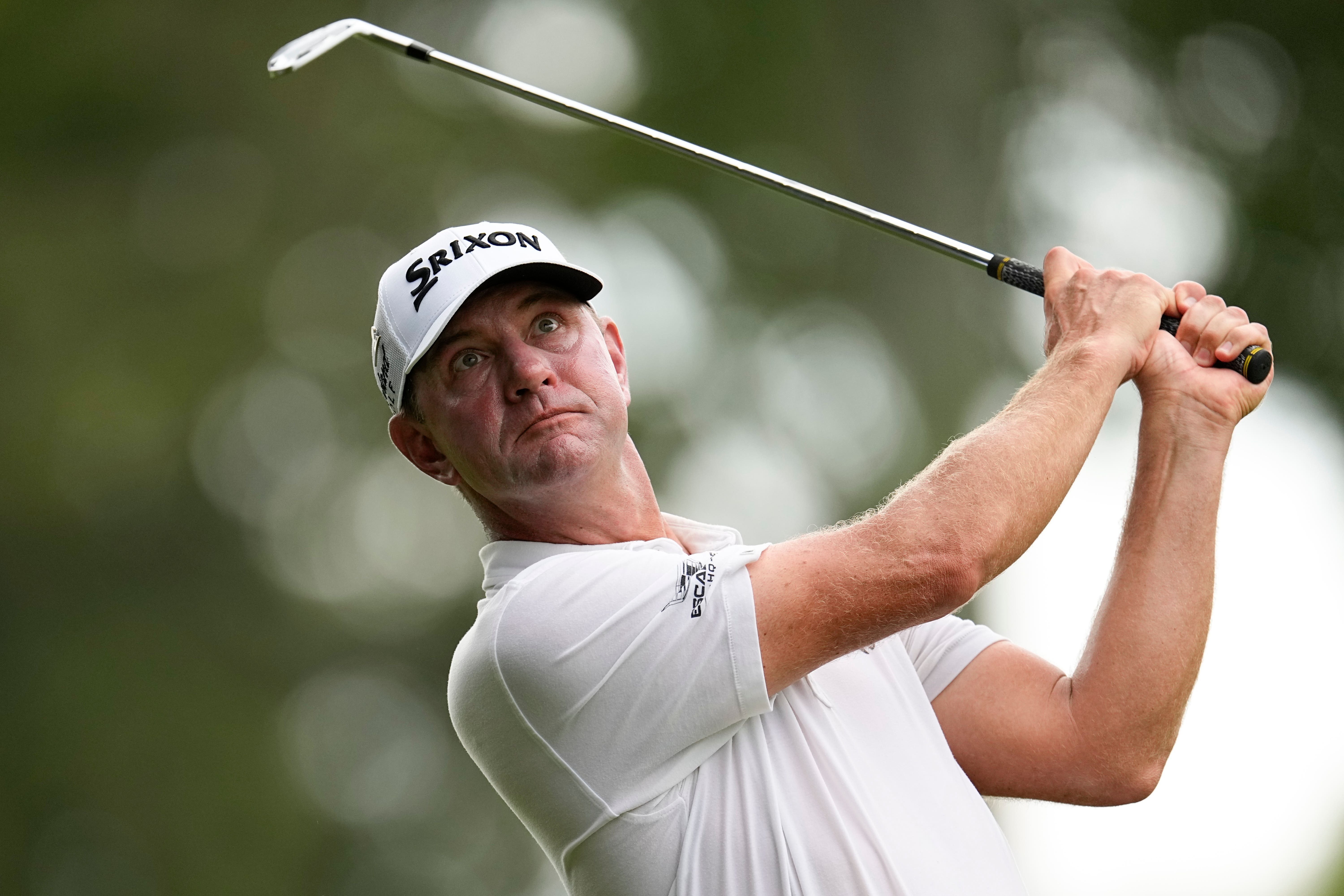 Lucas Glover hits from the rough on the ninth hole during the third round of the St Jude Championship golf tournament in Memphis (George Walker IV/ AP)