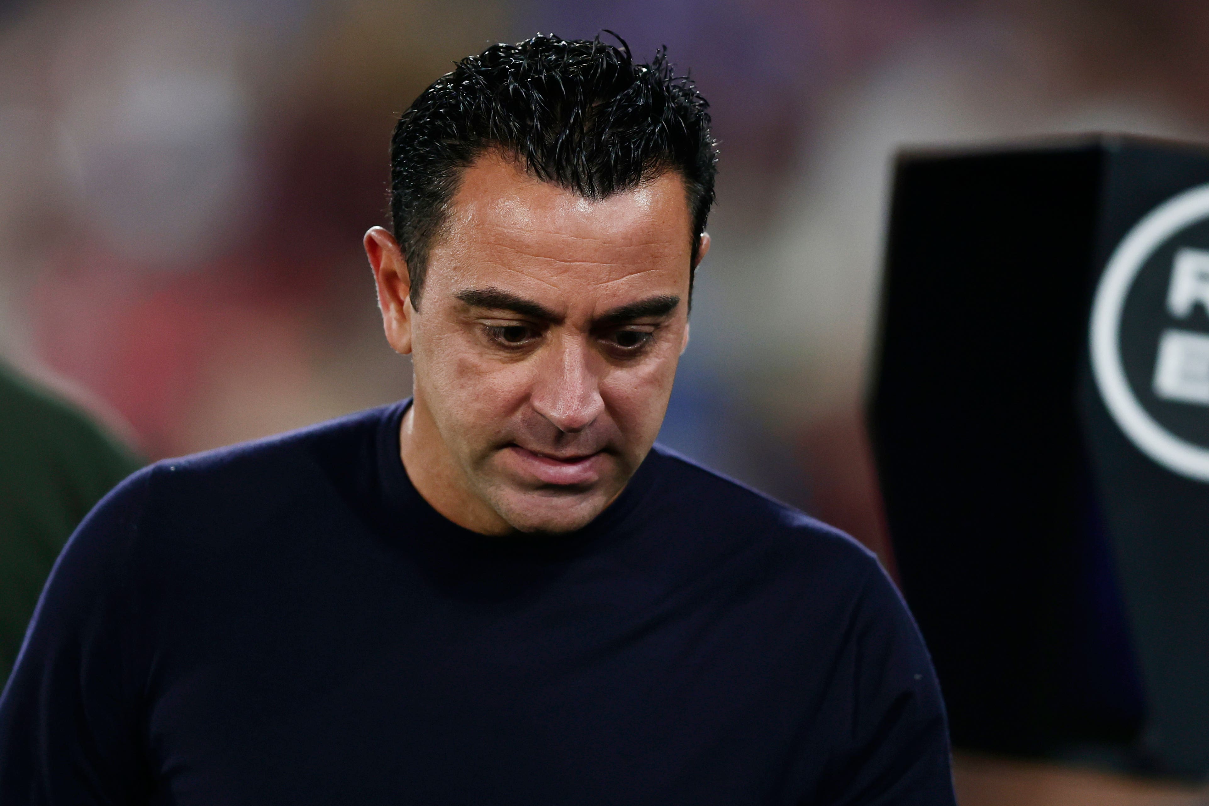 Xavi was sent off for Barcelona (Alvaro Medranda/AP)