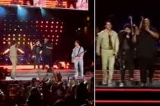 Jonas Brothers bodyguard ‘Big Rob’ reunites with band on stage to perform ‘Burnin’ Up’