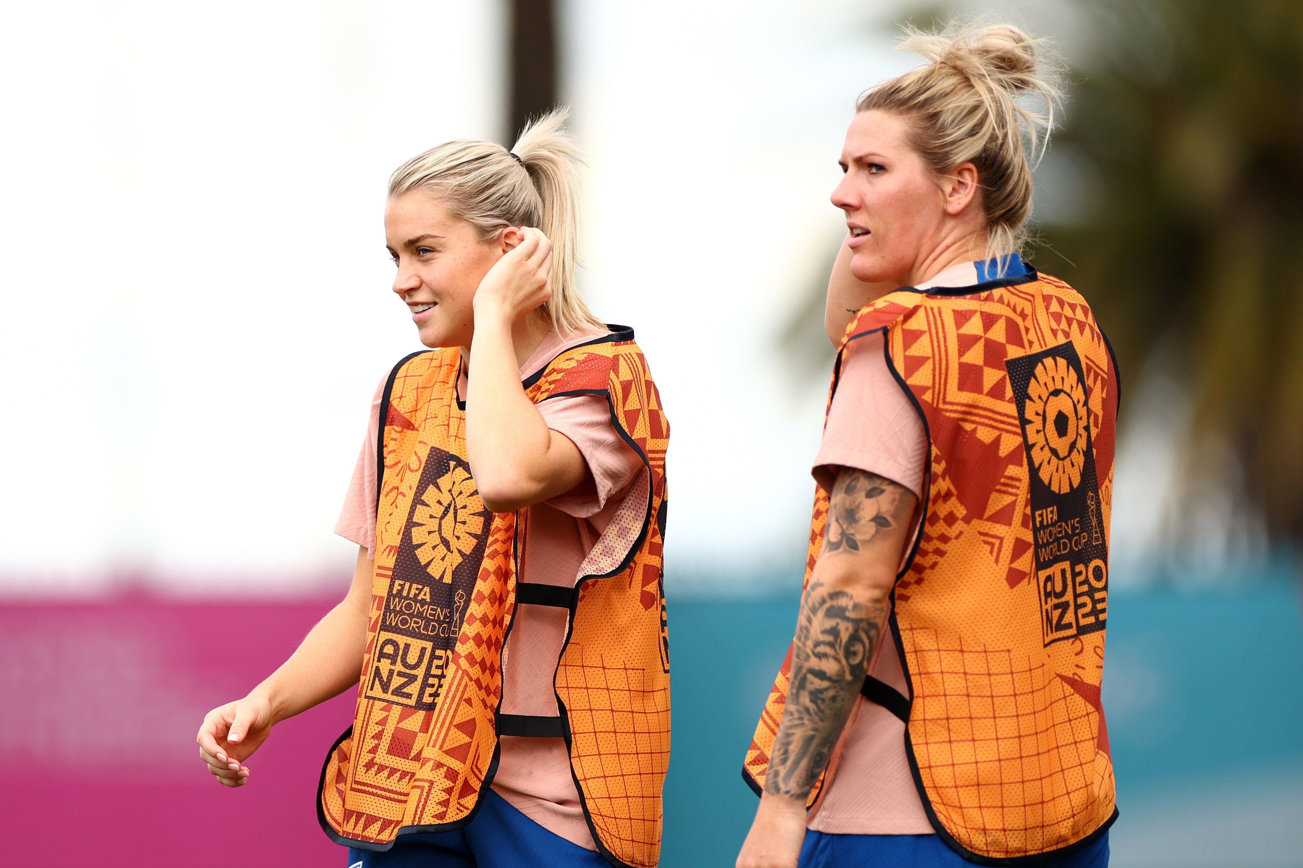 Alessia Russo of England looks on during a training session at Central Coast Stadium