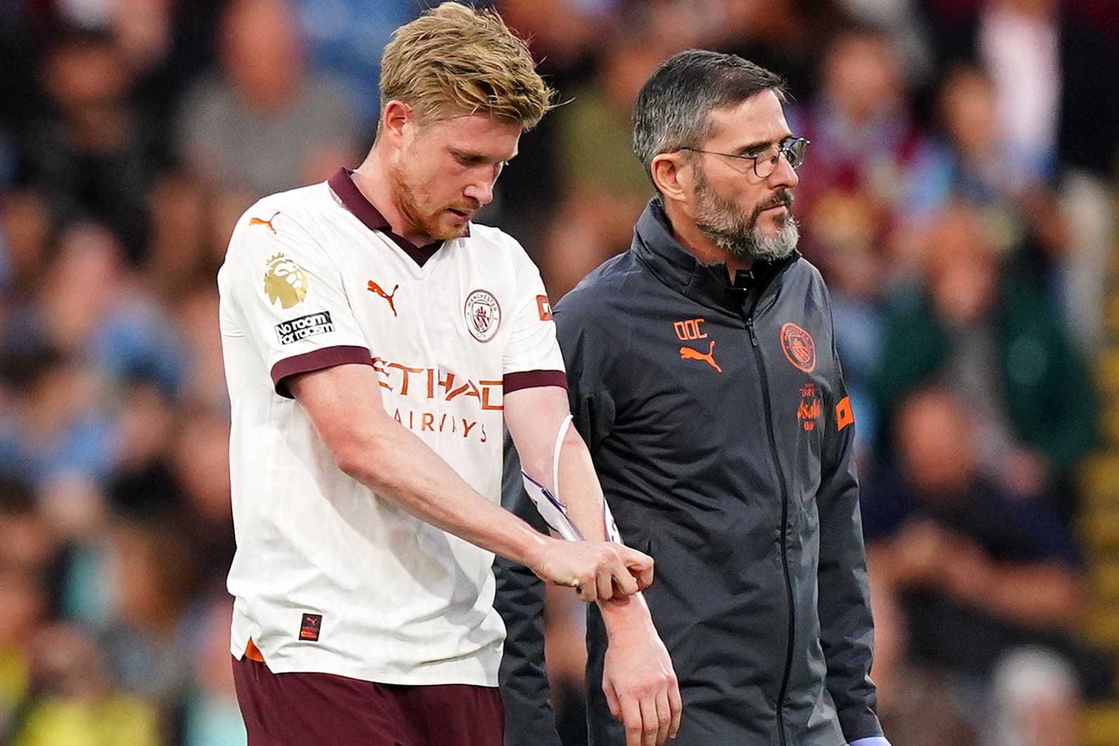 Kevin De Bruyne (left) could be out for up to four months (Mike Egerton/PA)