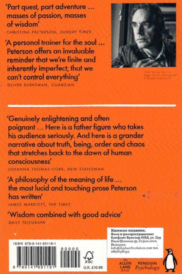 Back cover of ‘Beyond Order’ by Jordan Peterson