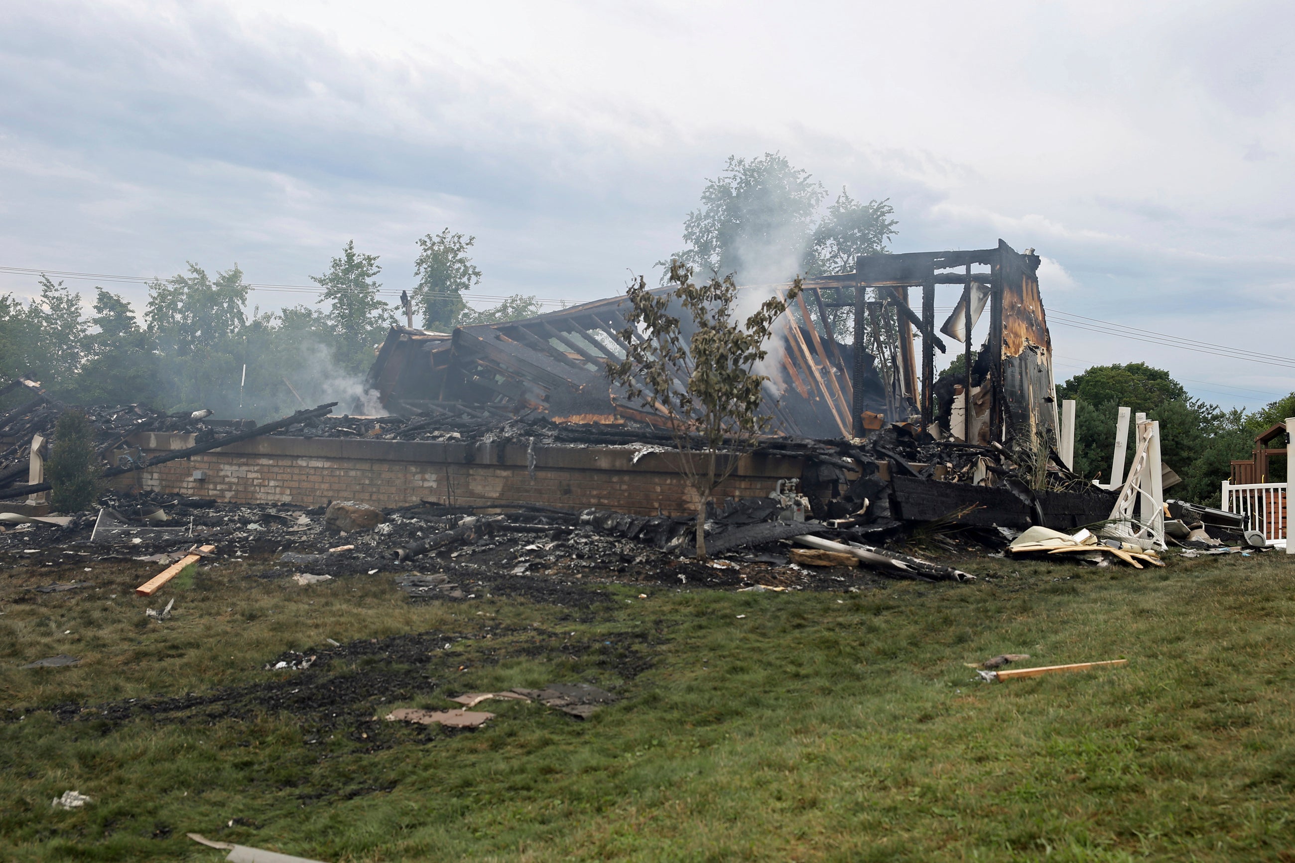 The ruins of the home destroyed in an explosion in Plum