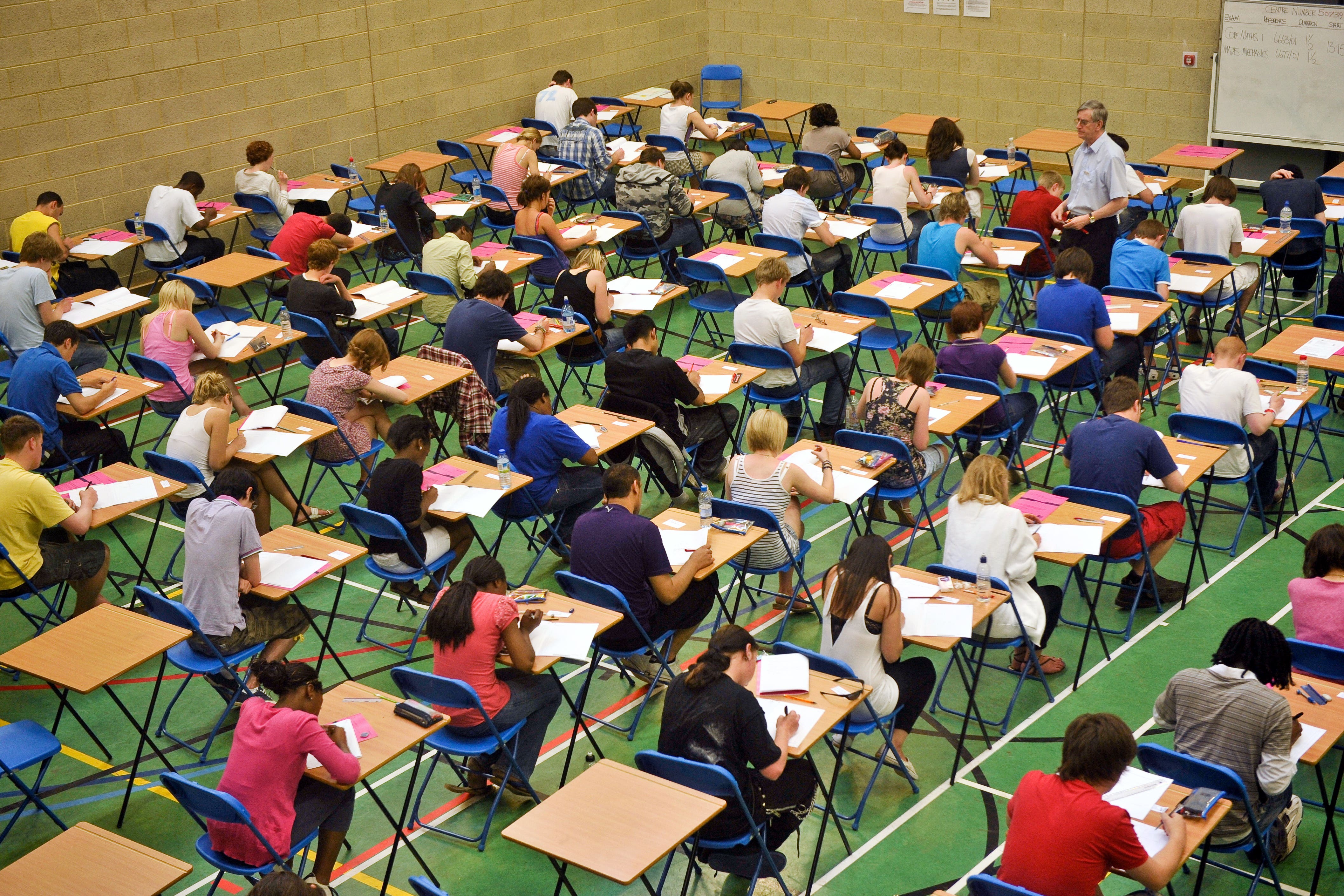 Pupils this year sat exams instead of being assessed by their teachers