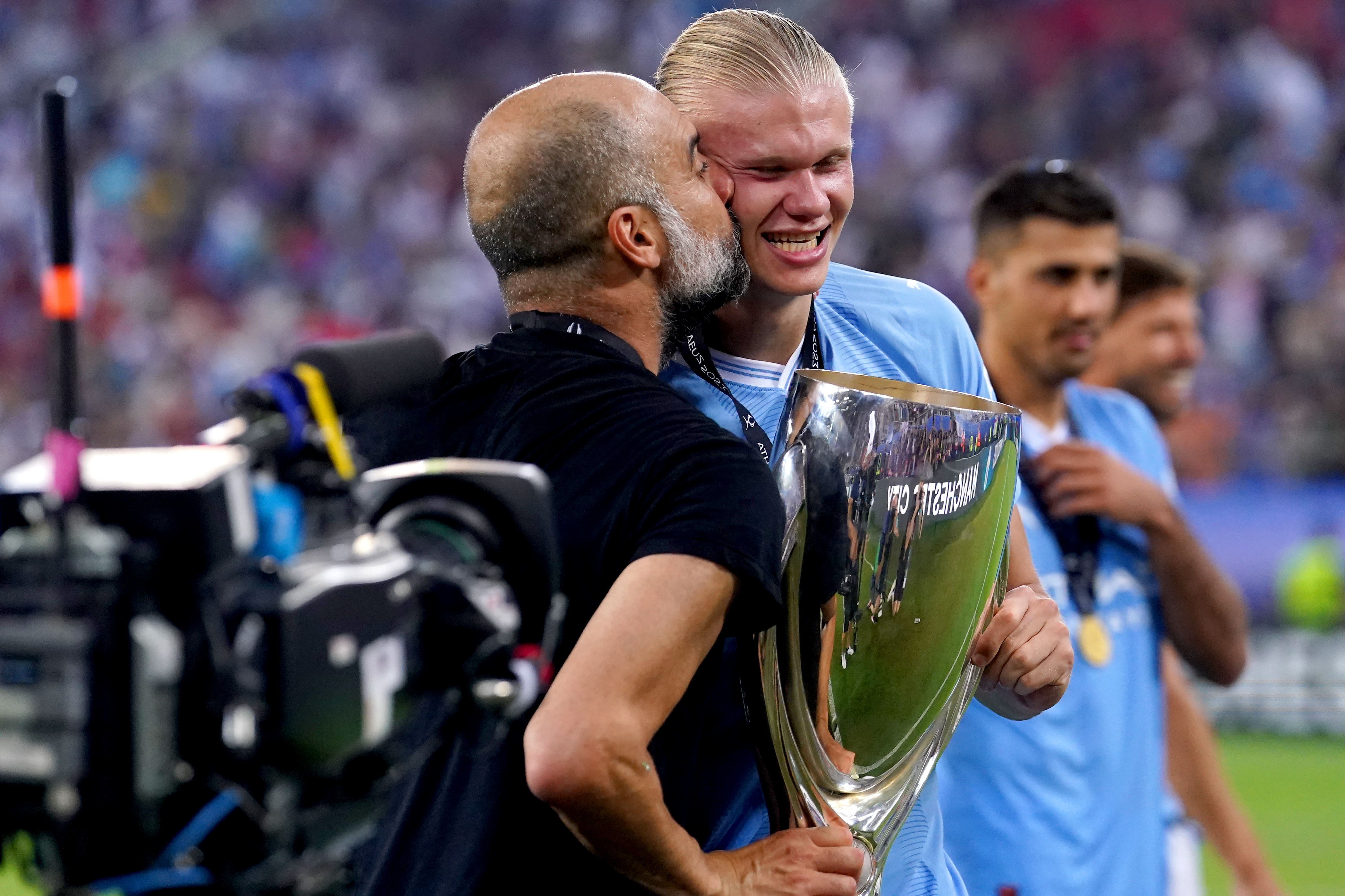 Pep Guardiola’s side beat Sevilla on penalties (Adam Davy/PA)