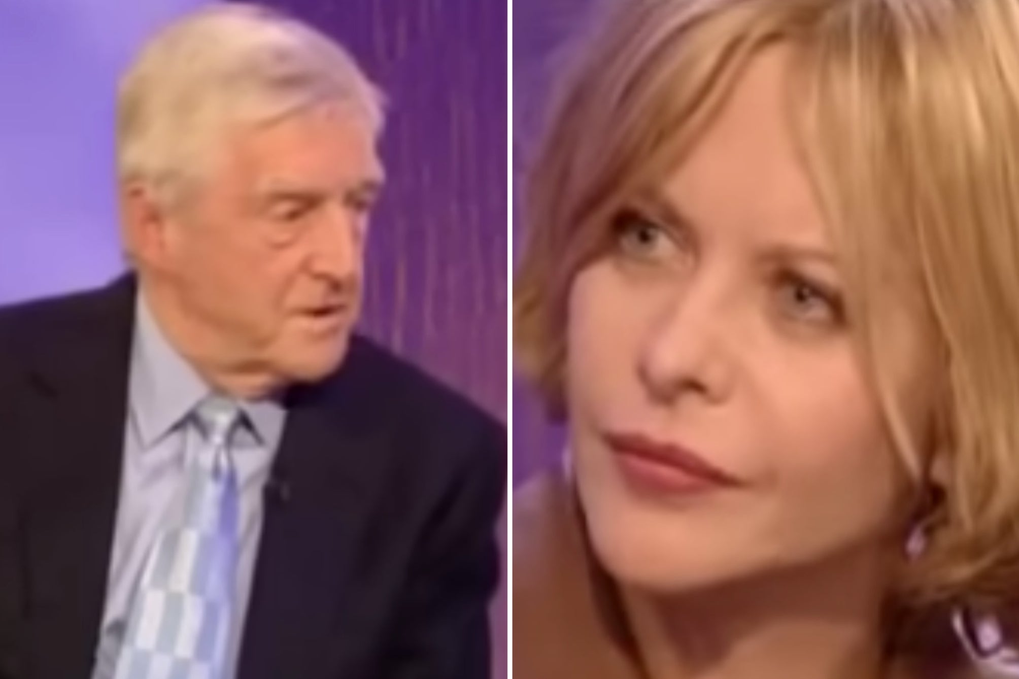 Michael Parkinson and Meg Ryan during their infamous 2004 clash