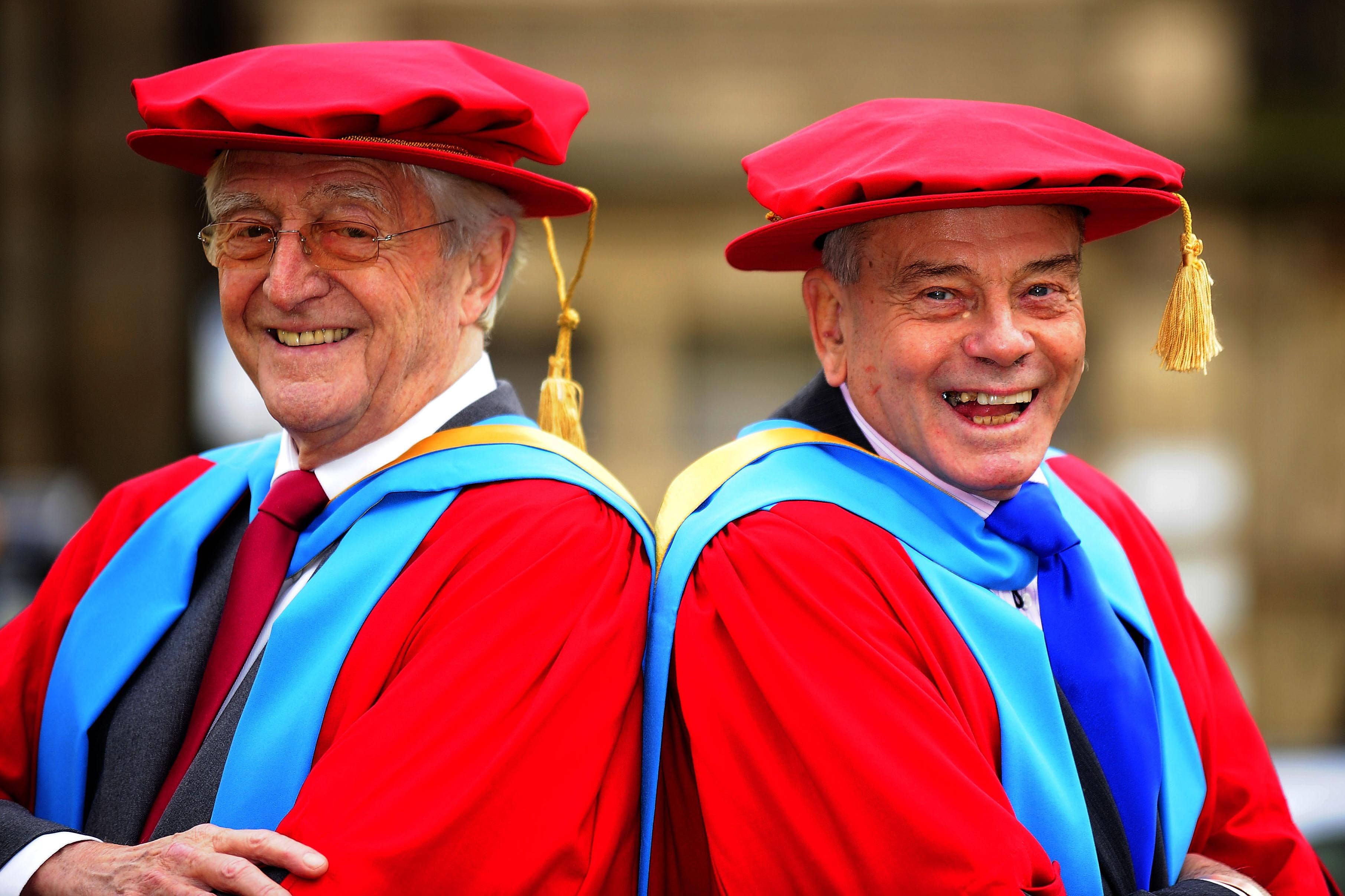 Michael Parkinson, left, and Dickie Bird were friends since playing cricket together as youngsters (John Giles/PA)