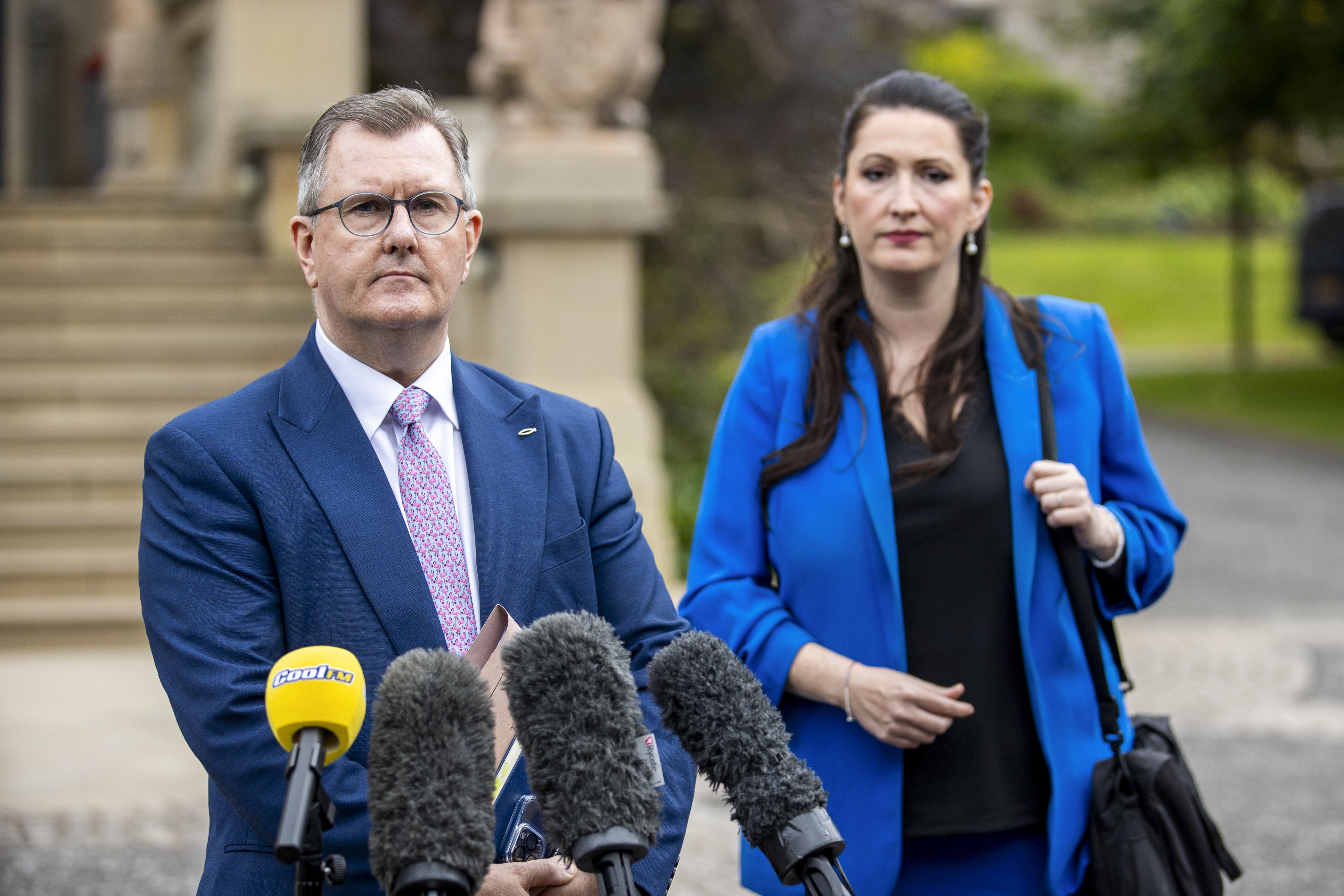 DUP leader Sir Jeffrey Donaldson said the elements of a future programme for government had been discussed (Liam McBurney/PA)