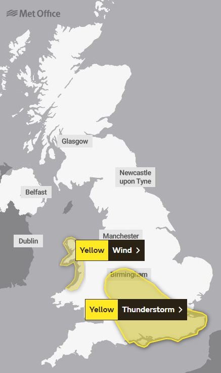 Weather warnings are in place for parts of England on Friday