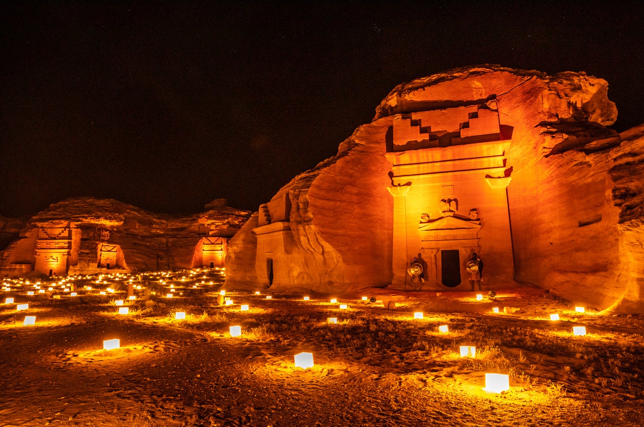 The tombs were built by the same tribespeople who built Petra in Jordan