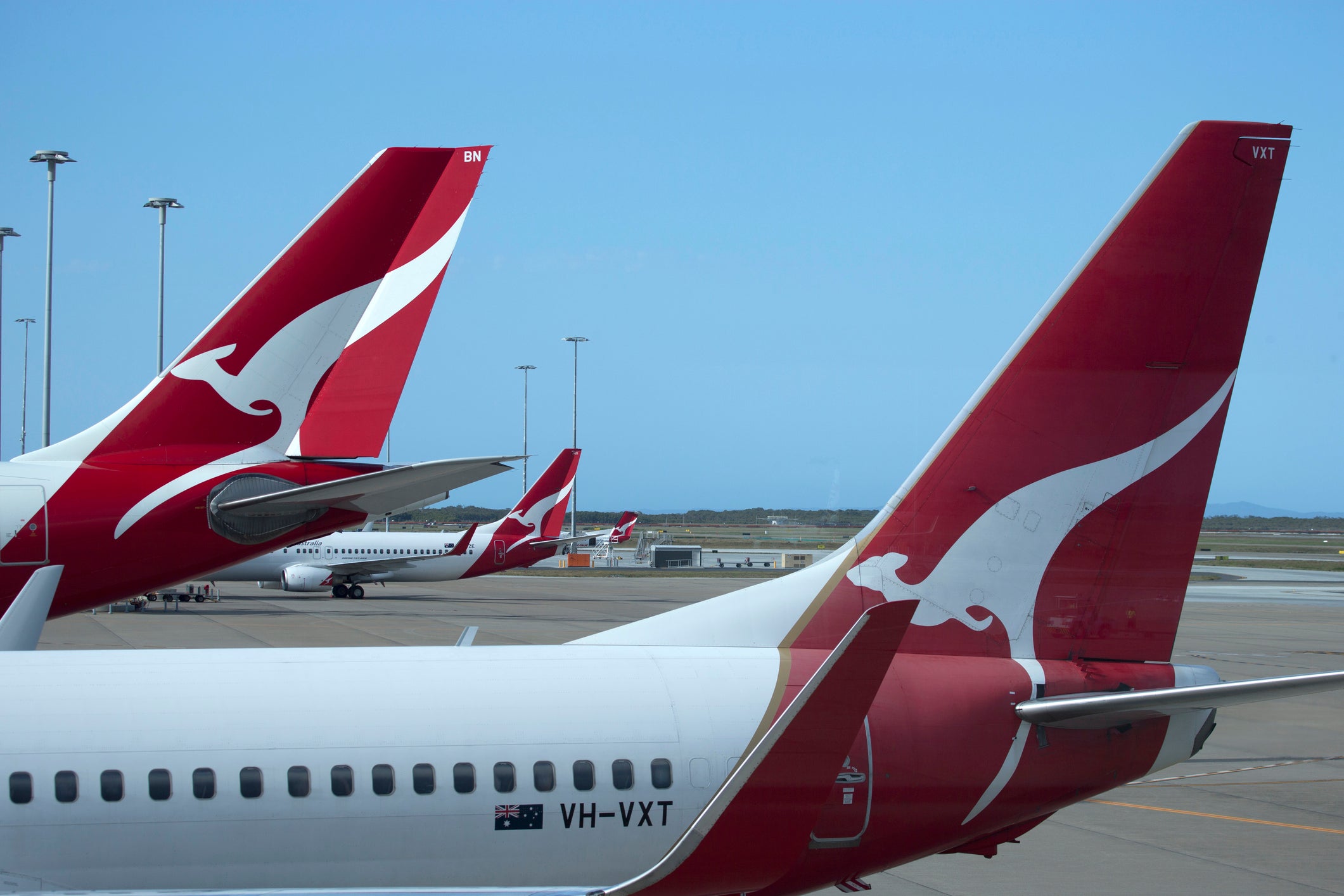 Qantas planes seen at Brisbane airport in 2014