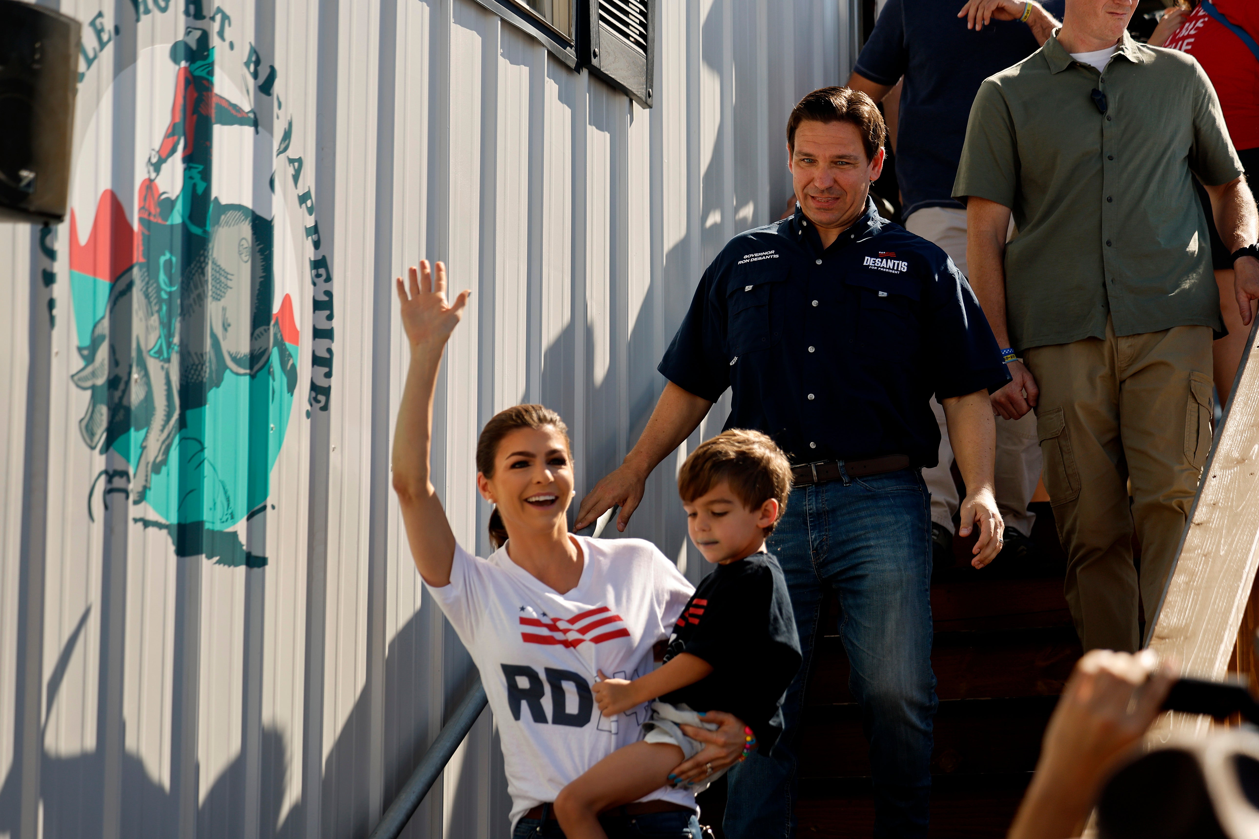 Casey is seen alongside her husband, Governor Ron DeSantis as he was making a short-lived run for president