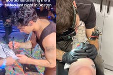 Joe Jonas draws custom tattoo for fan mid-concert