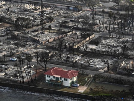 Dora Atwater Millikin and her husband Trip own the red-roofed home that was spared from the fires