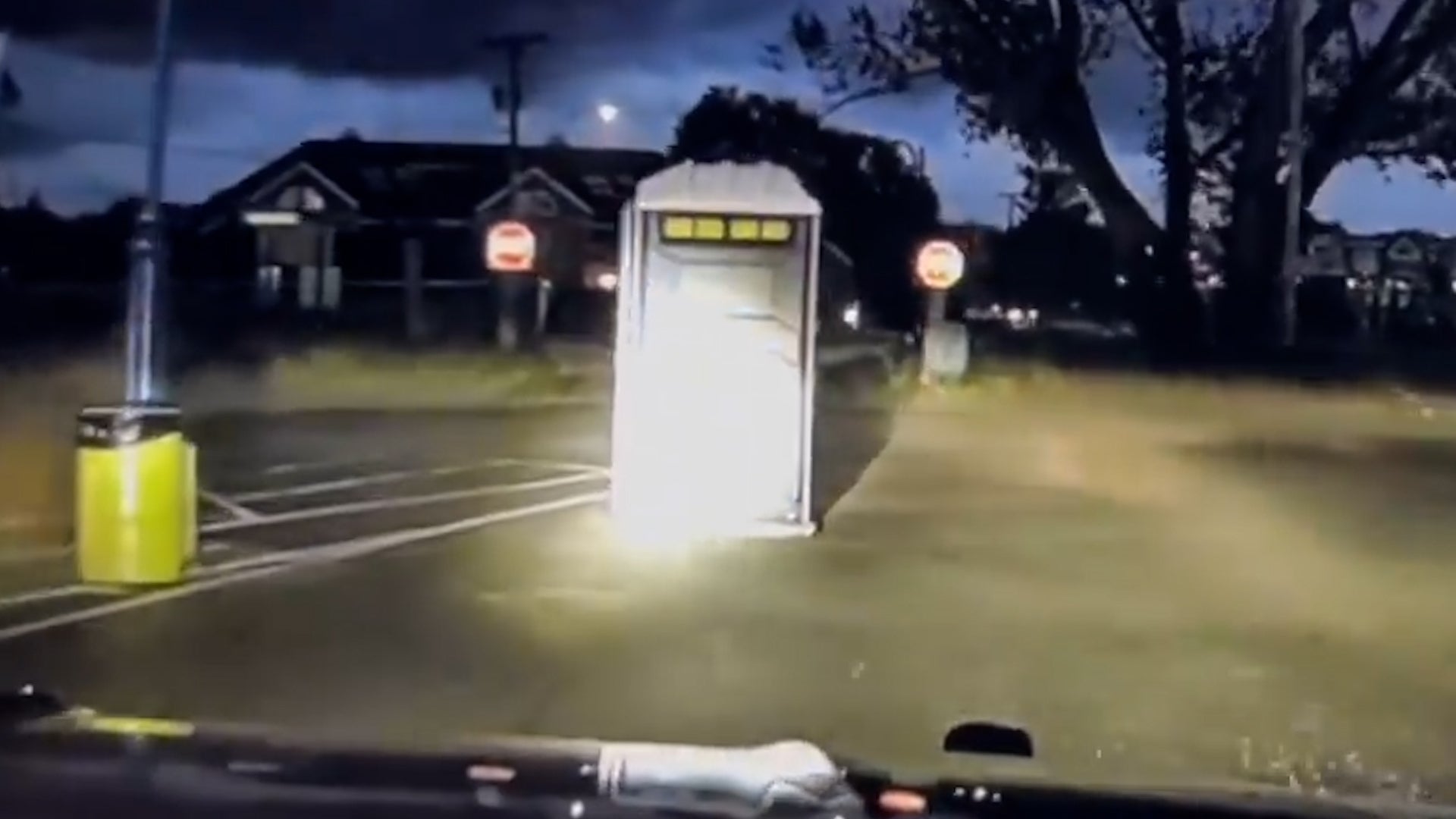 Porta-potty leads police on chase during windy weather in Michigan