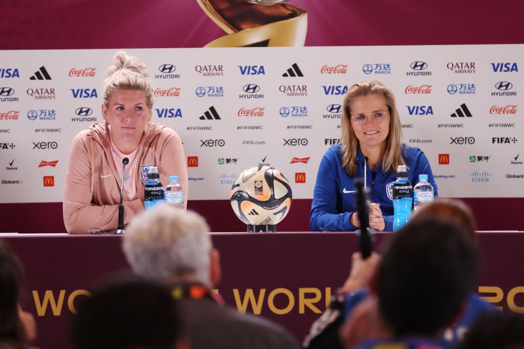 England captain Millie Bright and manager Sarina Wiegman