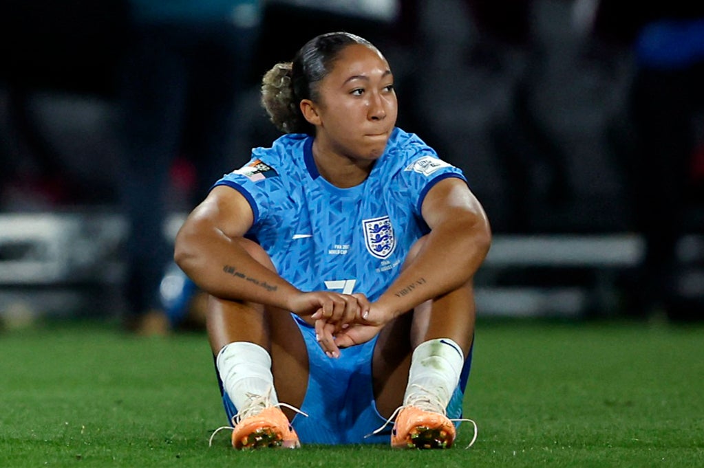 Lauren James reacts after defeat to Spain