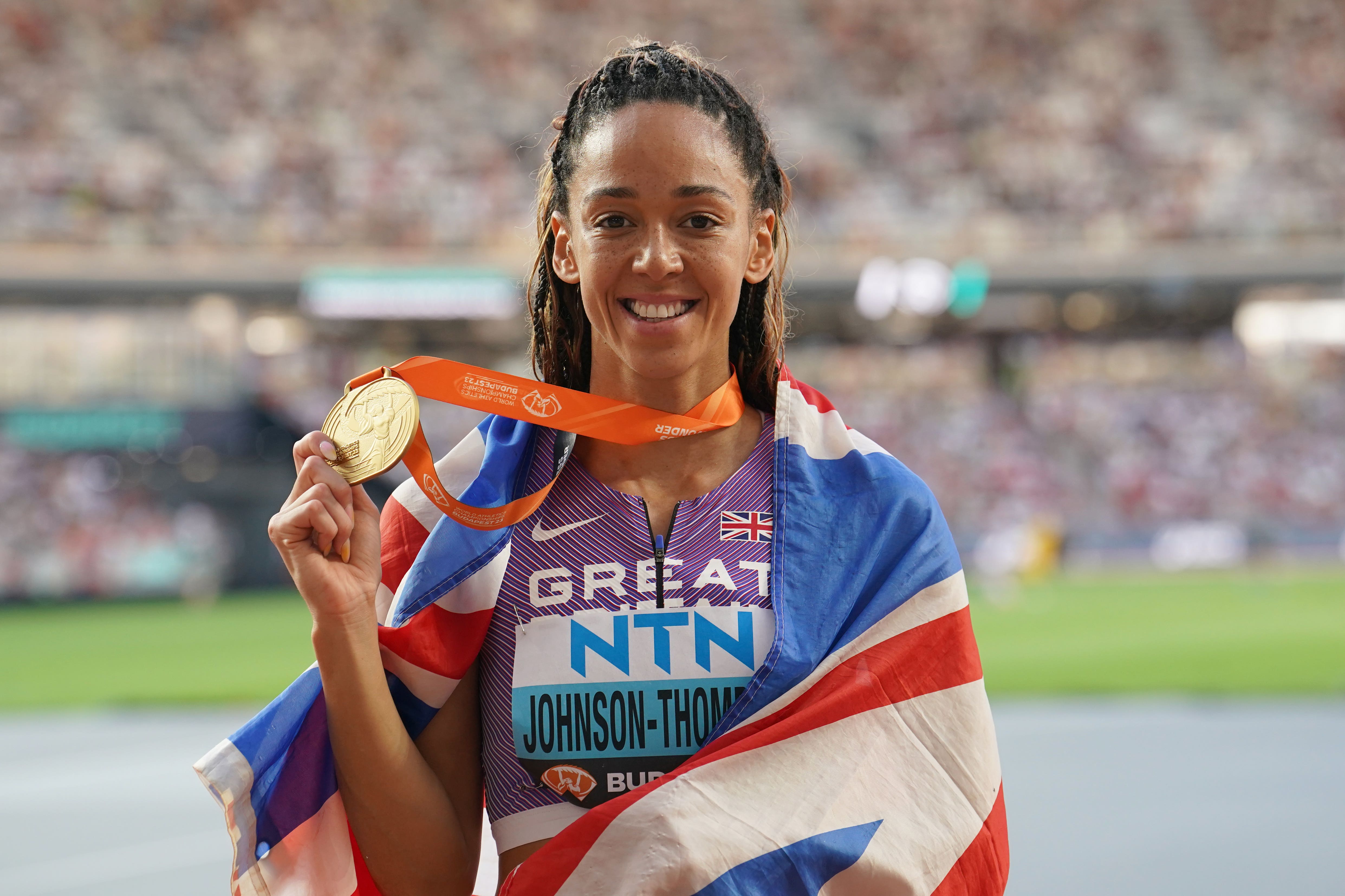 Katarina Johnson-Thompson claimed gold in Budapest (Martin Rickett/PA)