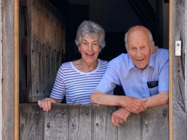 Spencer shared this image of his late parents, after they died together in a car crash on their farm in Kent