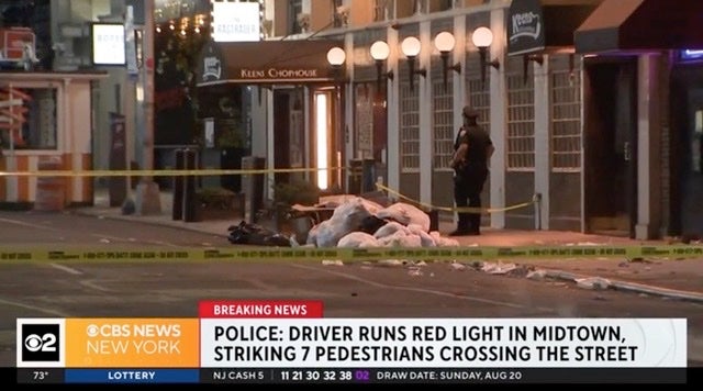 Aftermath of the moment a car rammed a group of people in Midtown Manhattan