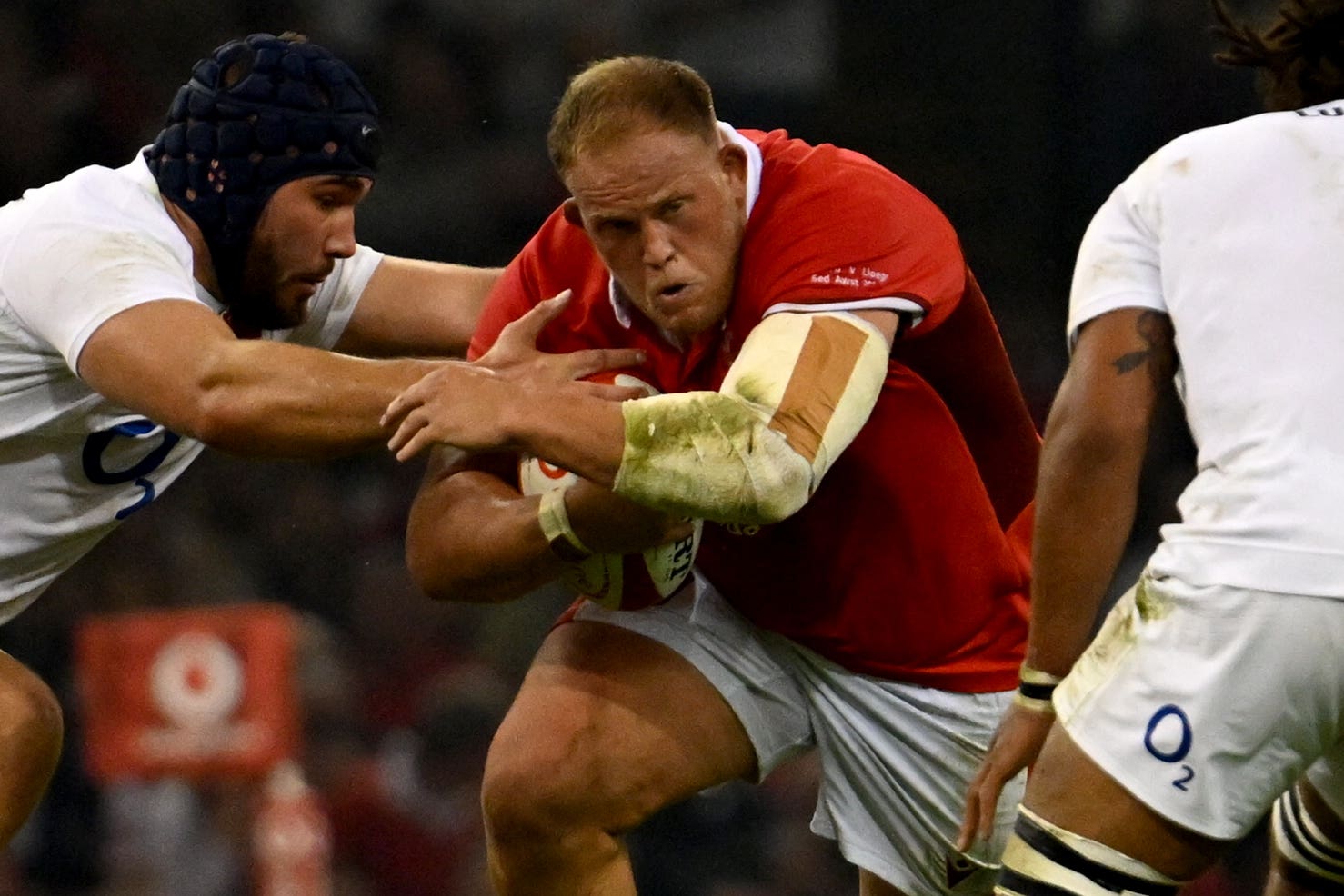 Corey Domachowski (centre) has been selected for a first World Cup (Simon Galloway/PA)