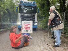 Activists hold protest at Crooked House Pub rubble as builders move on to site